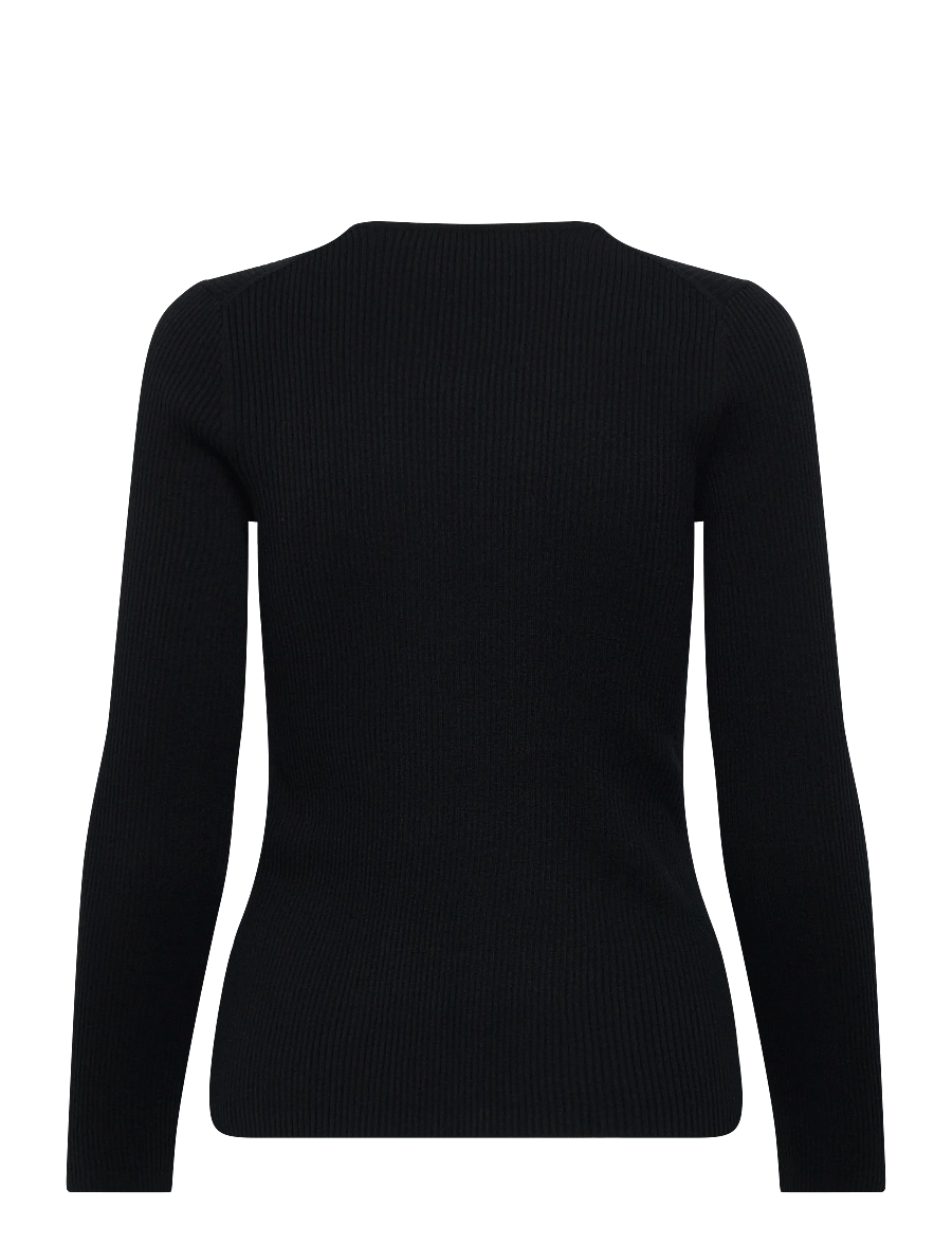 Maison Kitsune - BABY FOX FINE RIB WOOL CARDIGAN BLACK - cardigans - black - 2