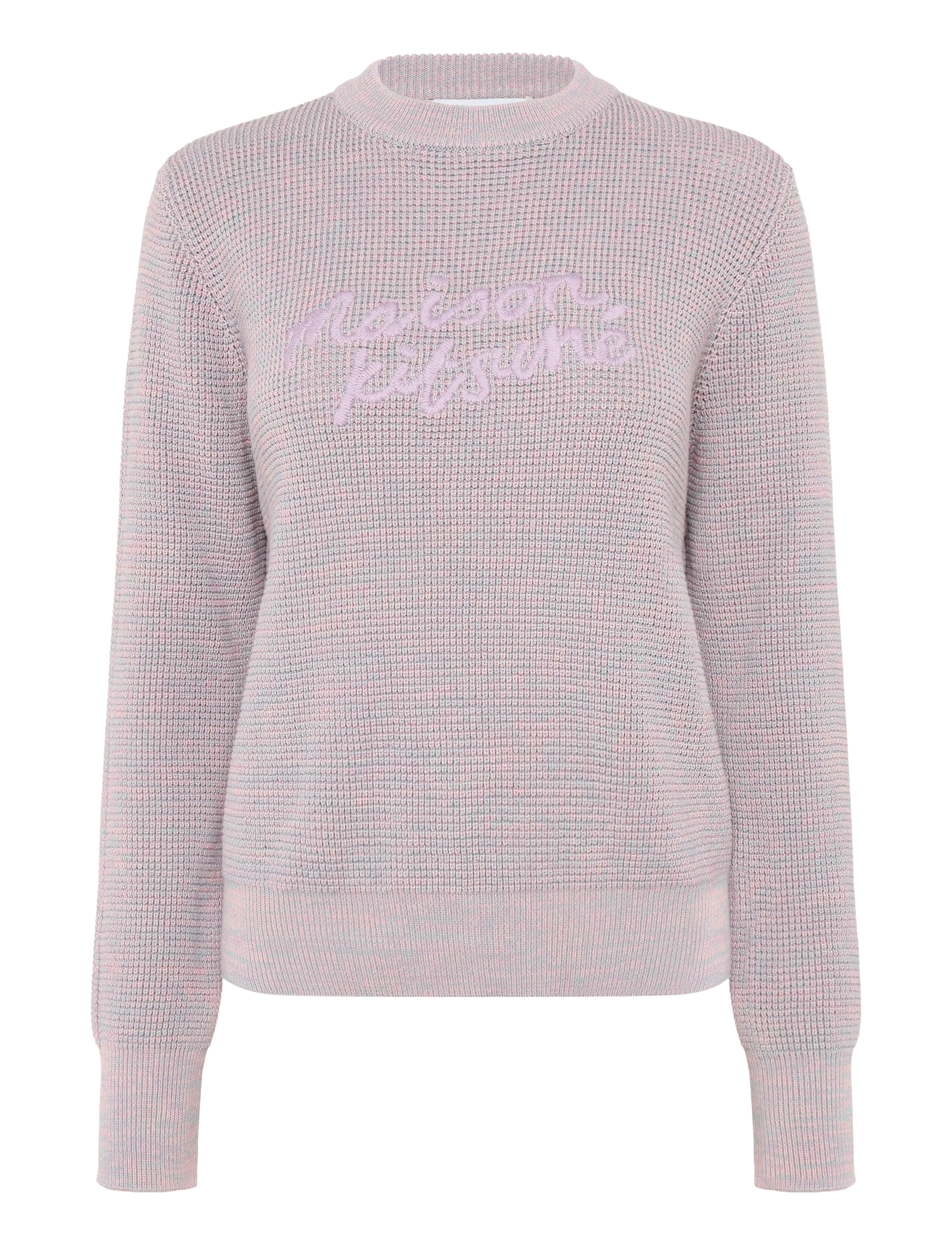 Maison Kitsune MAISON KITSUNE HANDWRITING WAFFLE JUMPER - Strickmode - LIGHT PURPLE / purple