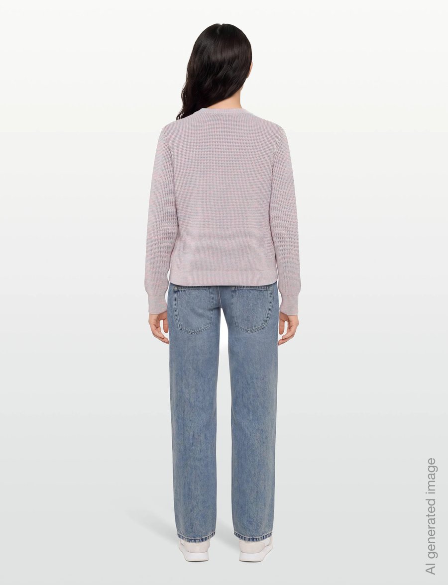 Maison Kitsune - MAISON KITSUNE HANDWRITING WAFFLE JUMPER - kampsunid - light purple - 4