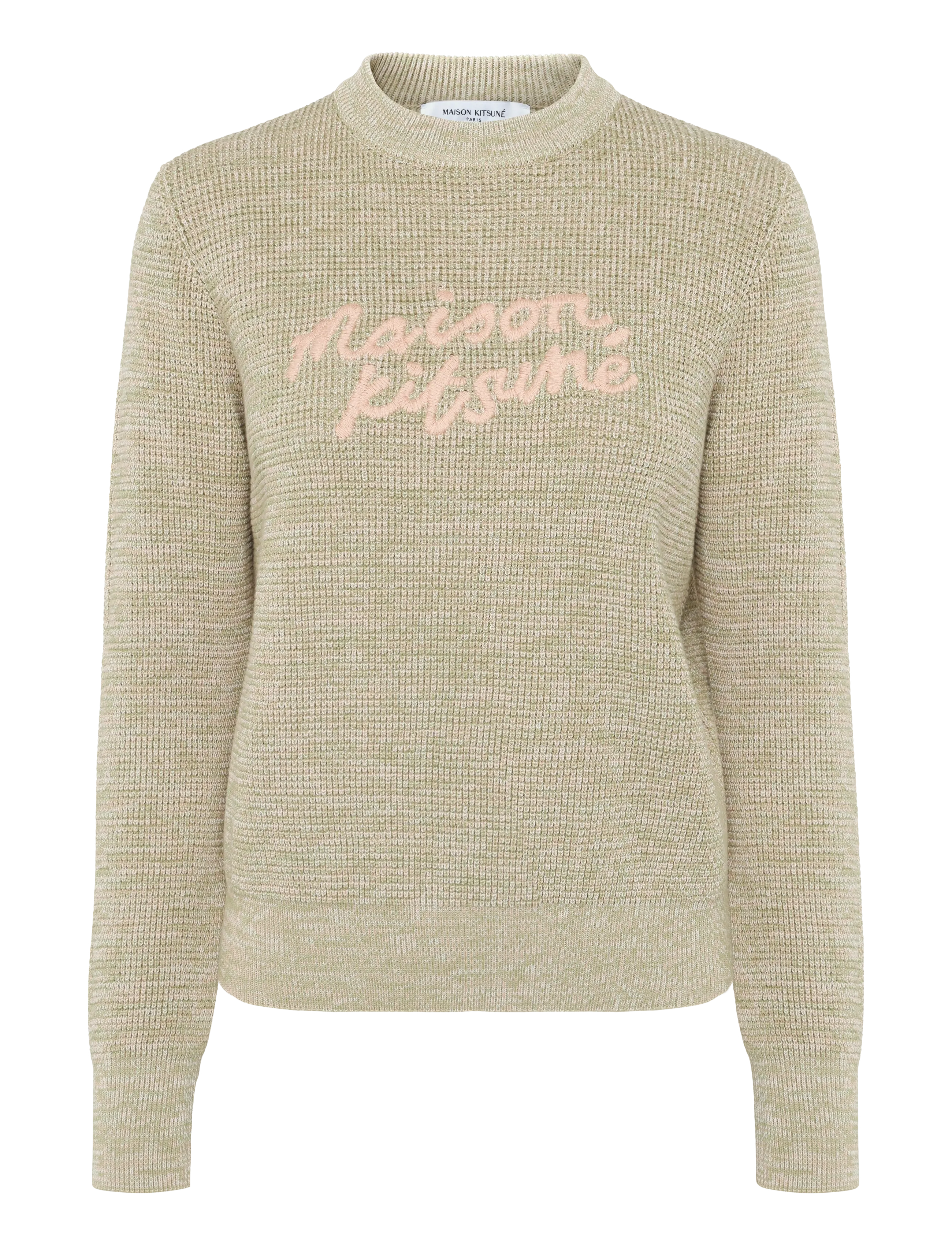 Maison Kitsune MAISON KITSUNE HANDWRITING WAFFLE JUMPER - Strickmode - GREEN TEA / green