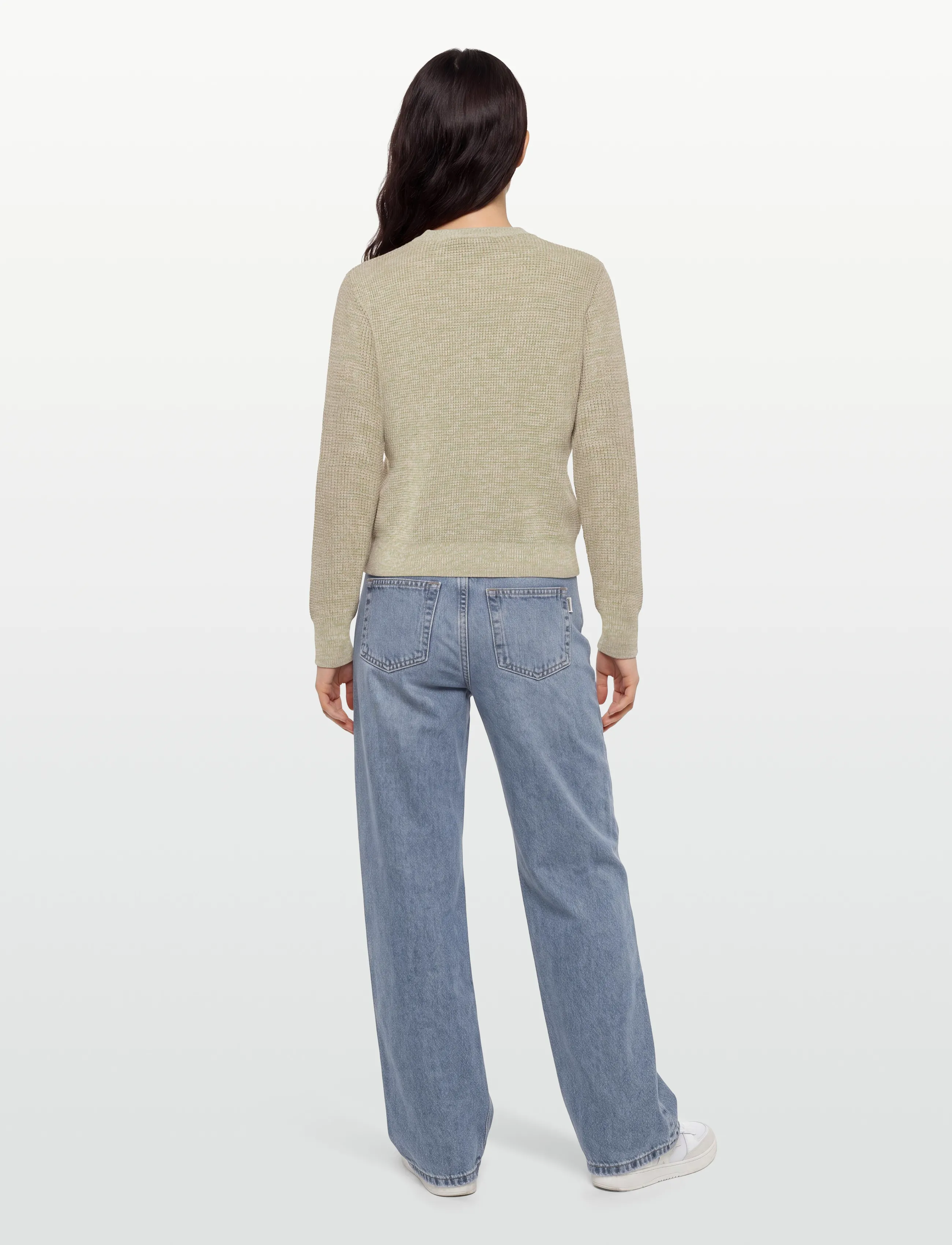 Maison Kitsune - MAISON KITSUNE HANDWRITING WAFFLE JUMPER - peysur - green tea - 4
