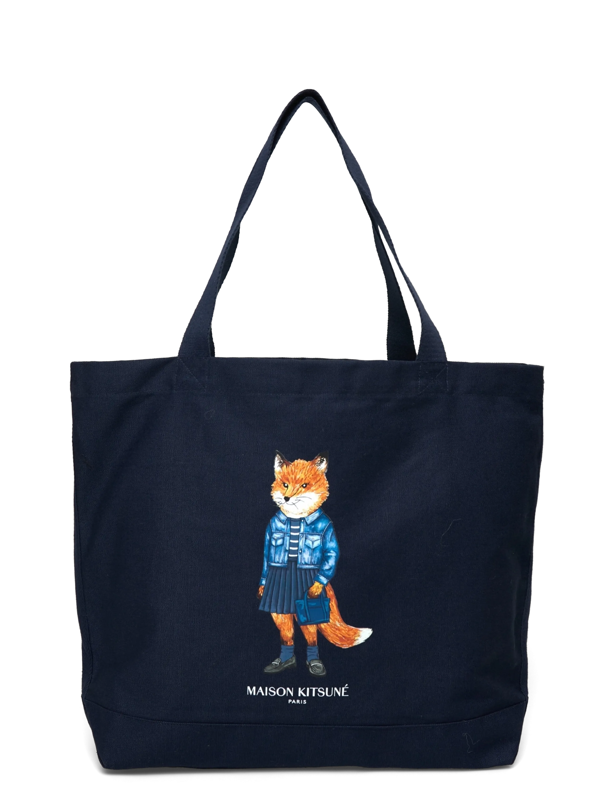 Maison Kitsune Dressed Fox Tote, One Size, Navy, Tasker > Shoppere, Herre