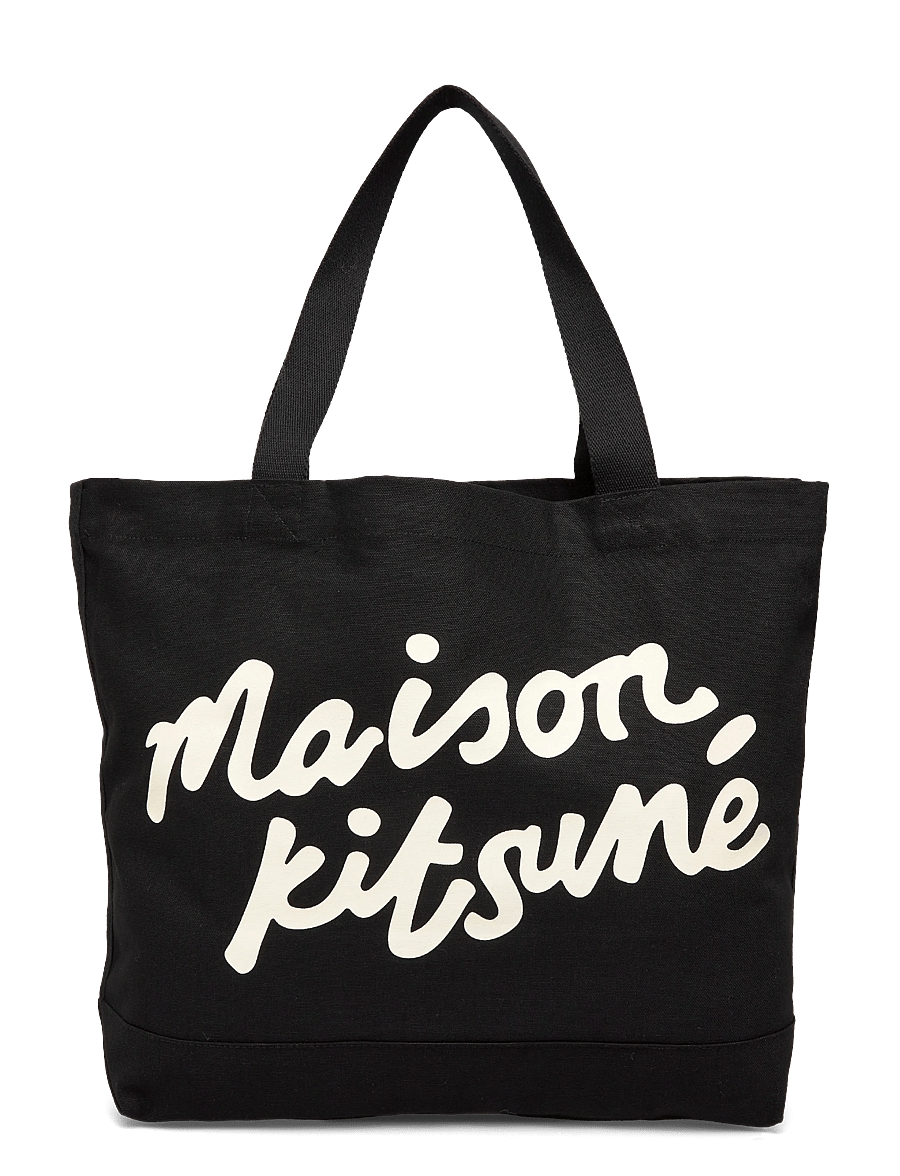Maison Kitsune - MAISON KITSUNE HANDWRITING TOTE - tote bags - black - 0