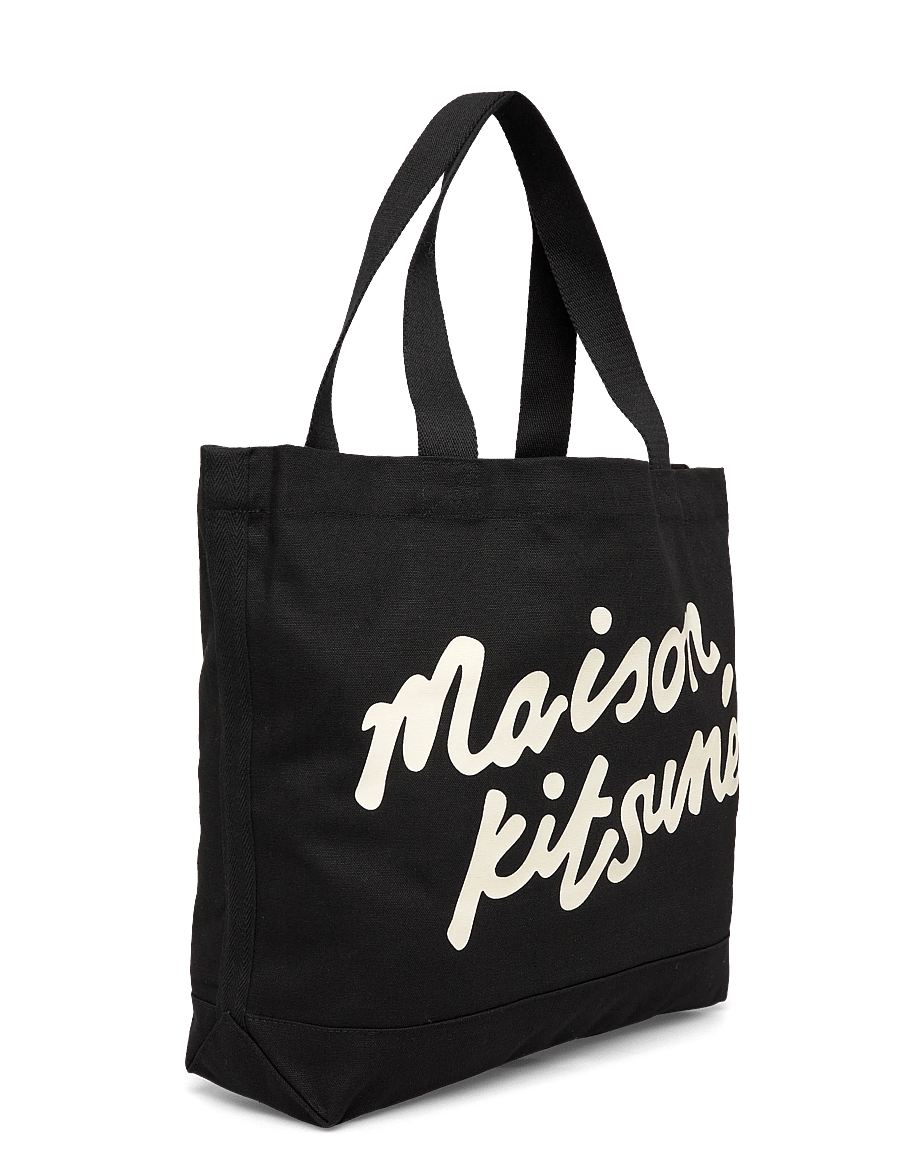 Maison Kitsune - MAISON KITSUNE HANDWRITING TOTE - tote bags - black - 2