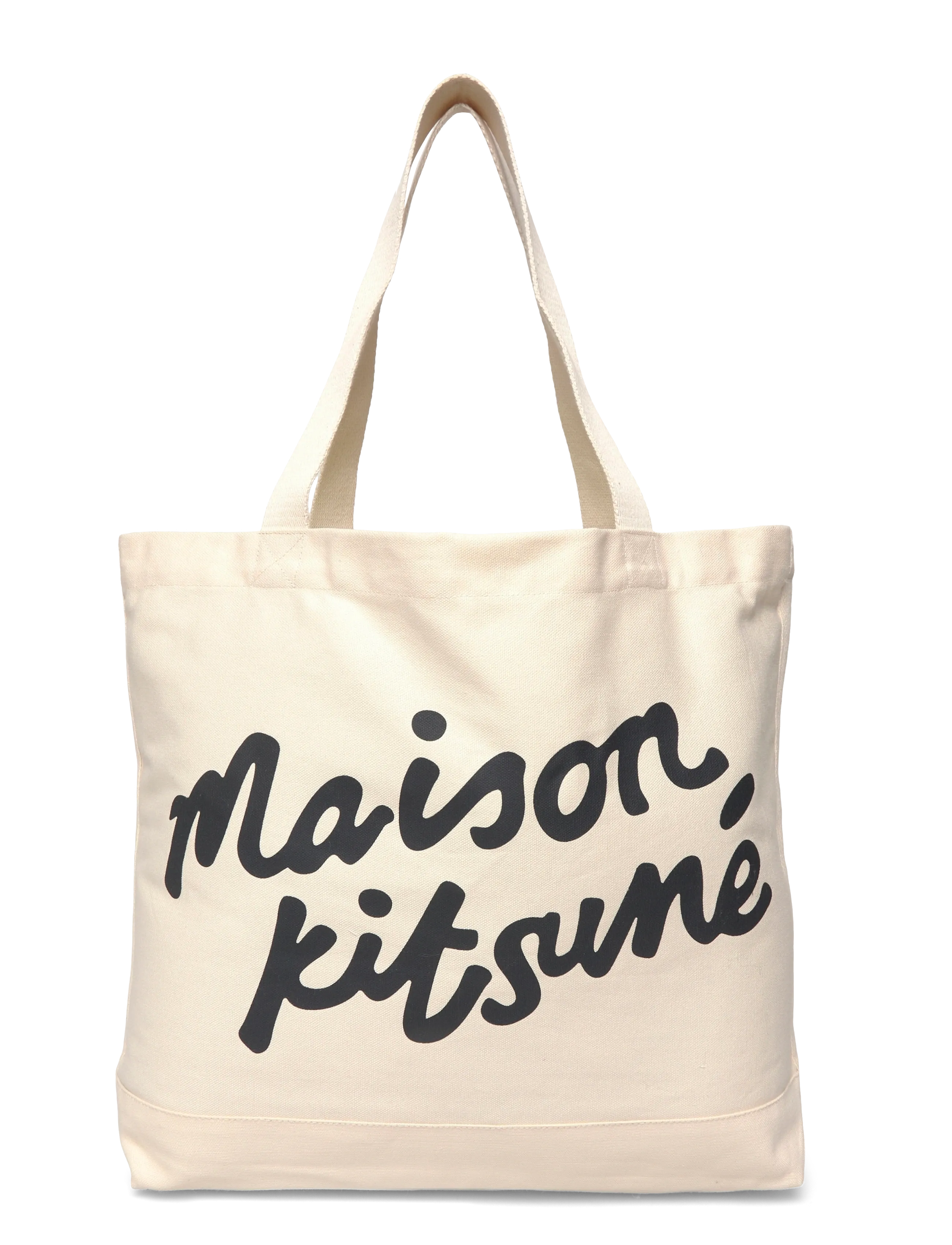 Maison Kitsune MAISON KITSUNE HANDWRITING TOTE - Väskor - ECRU / cream