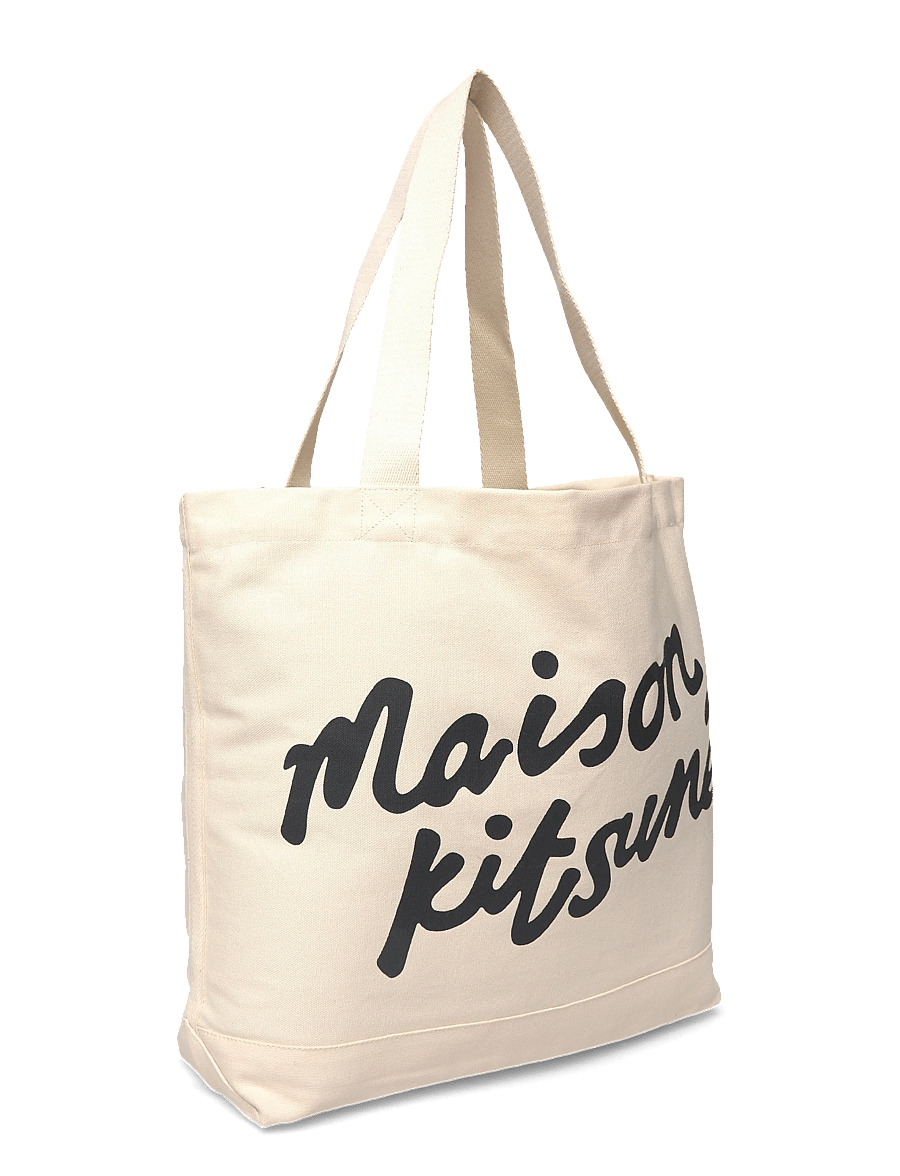 Maison Kitsune - MAISON KITSUNE HANDWRITING TOTE - tote bags - ecru - 2