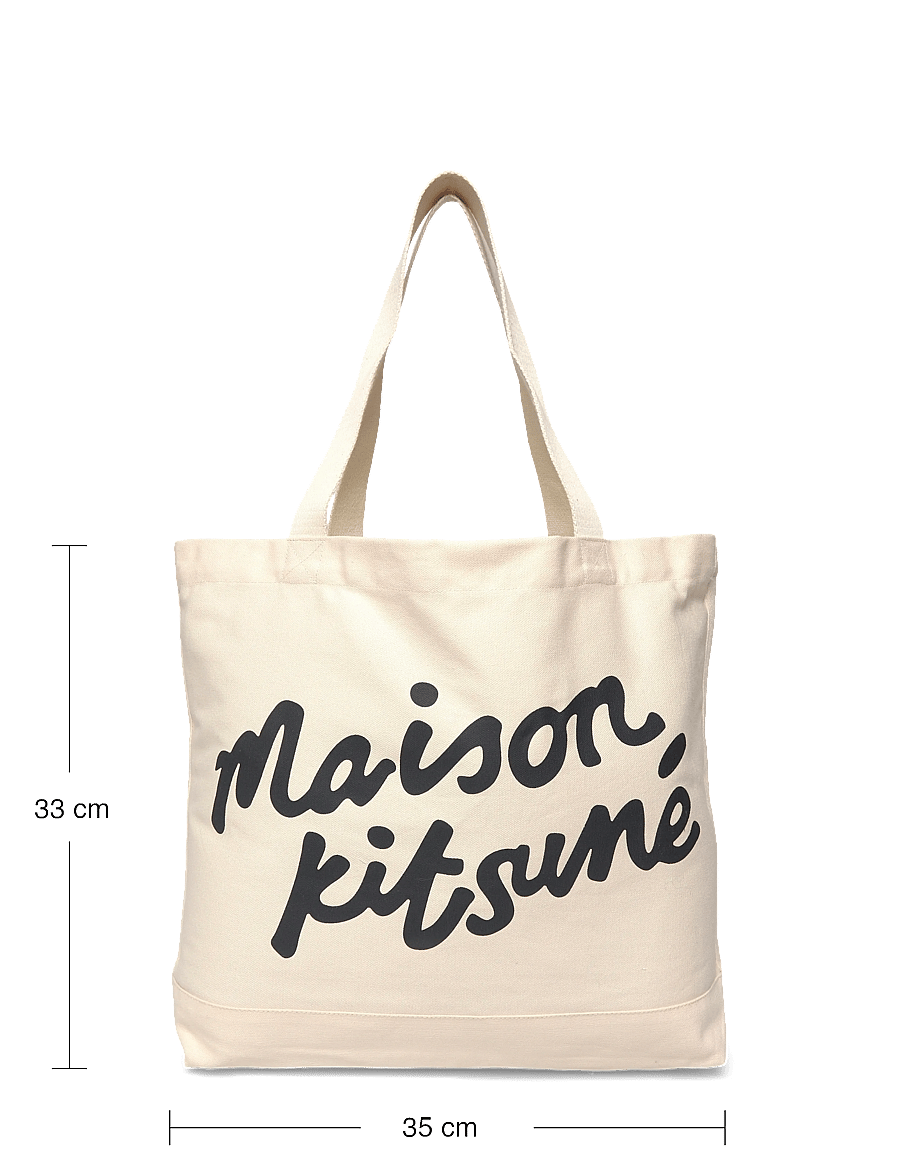 Maison Kitsune - MAISON KITSUNE HANDWRITING TOTE - tote bags - ecru - 3