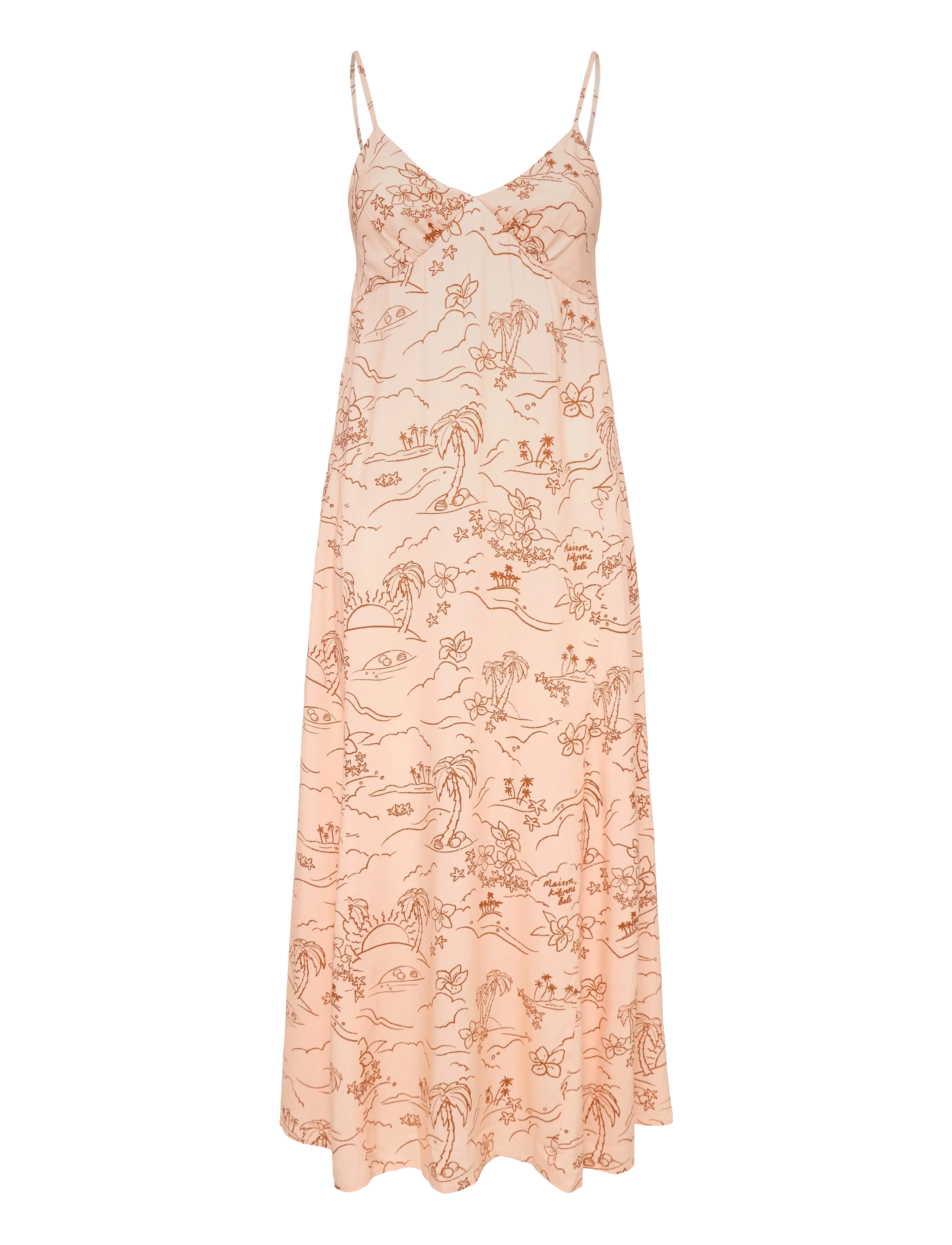 Maison Kitsune “TROPICAL PALM” STRAP DRESS - Kjoler - SCALLOP SHELL / pink/rose