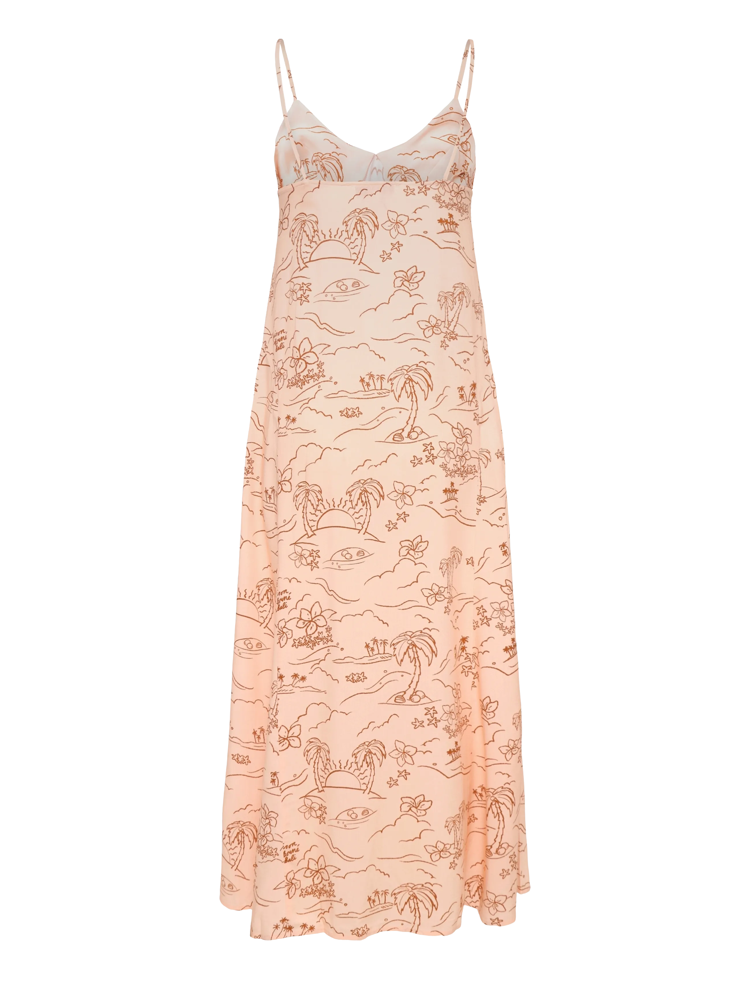 Maison Kitsune - “TROPICAL PALM” STRAP DRESS - slipklänningar - scallop shell - 1