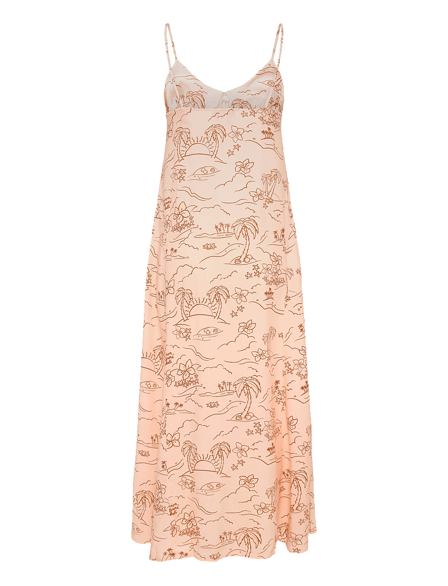 Maison Kitsune - “TROPICAL PALM” STRAP DRESS - slipklänningar - scallop shell - 1