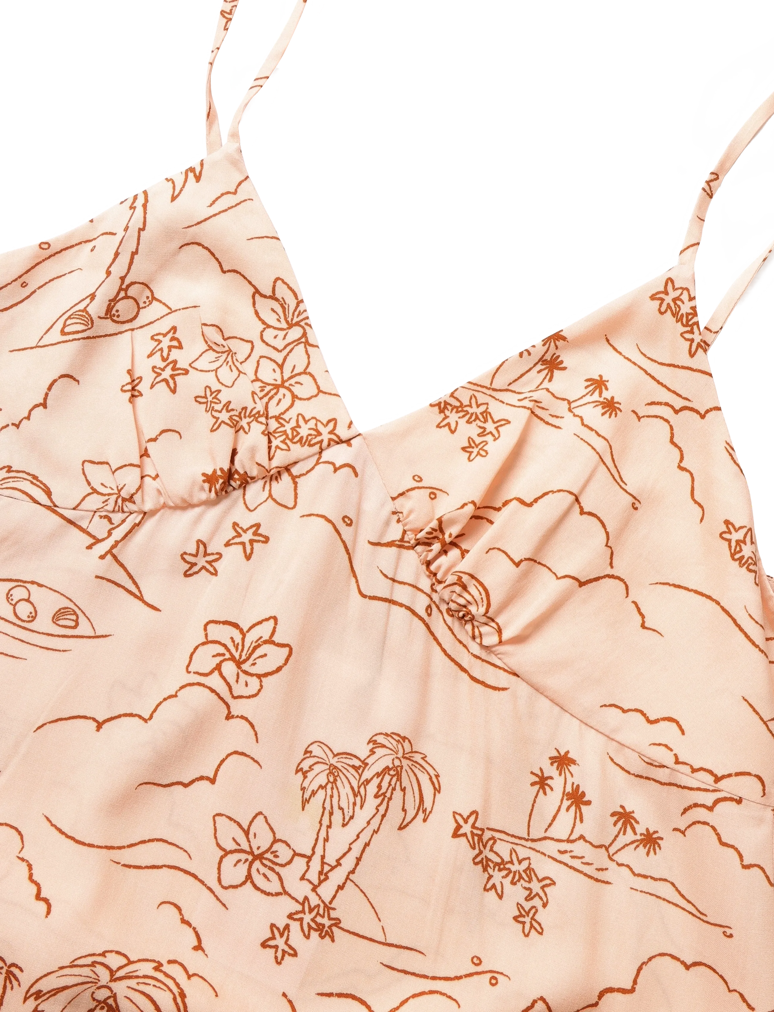 Maison Kitsune - “TROPICAL PALM” STRAP DRESS - slipklänningar - scallop shell - 2