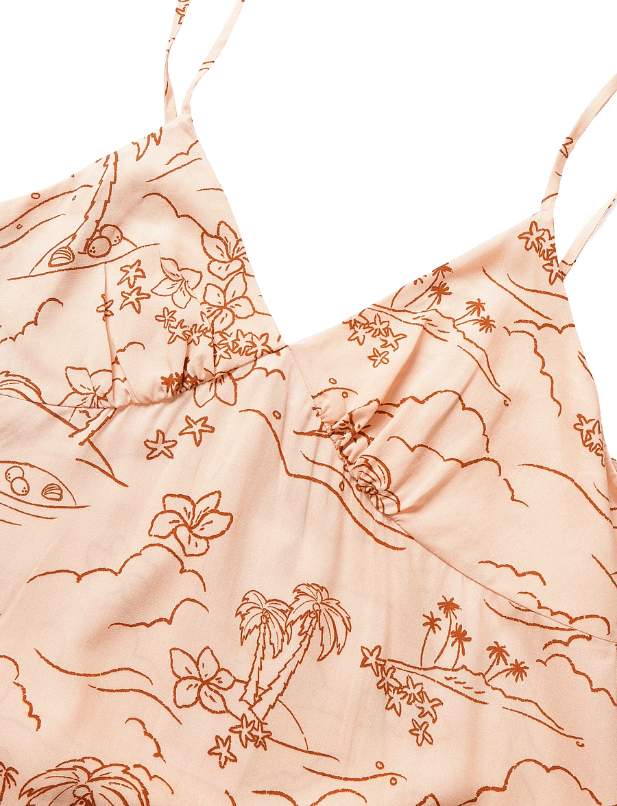 Maison Kitsune - “TROPICAL PALM” STRAP DRESS - slipklänningar - scallop shell - 2
