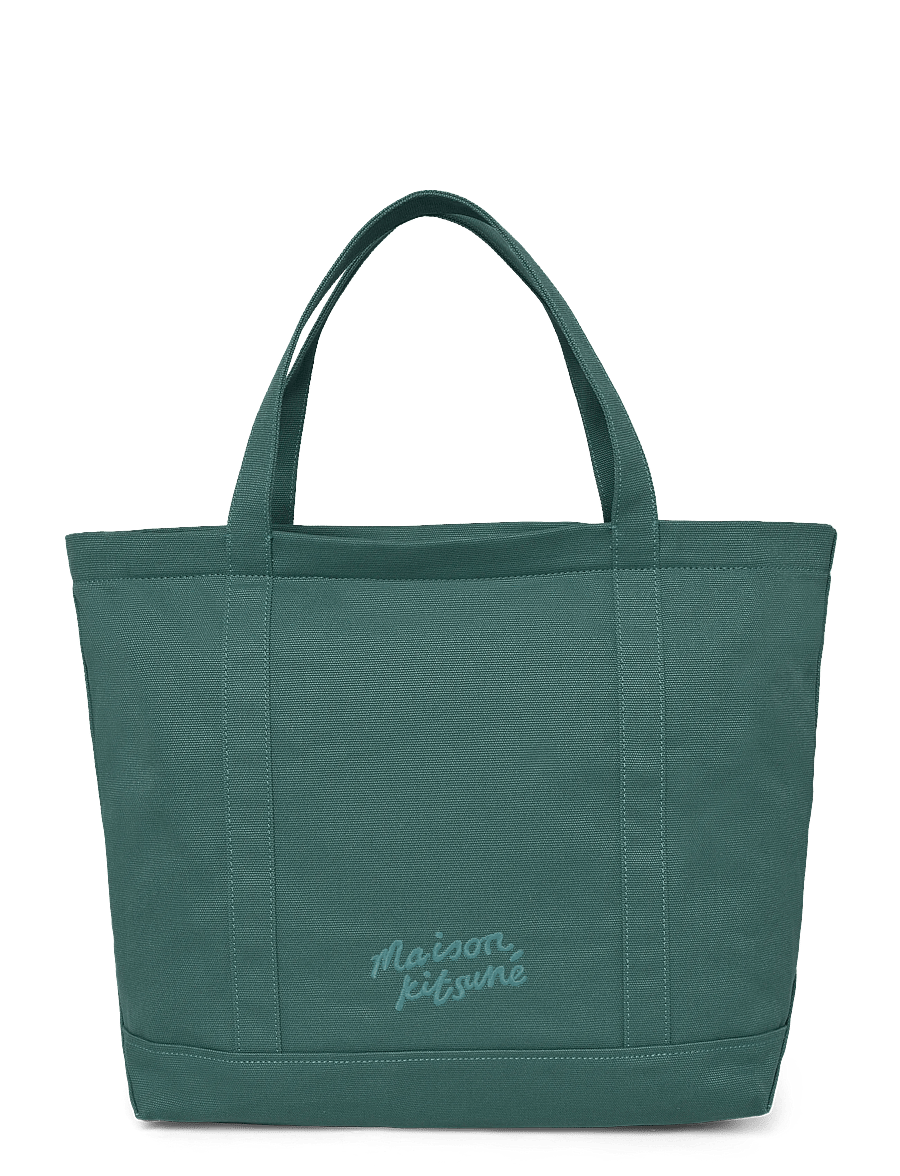 Maison Kitsune - FOX HEAD LARGE TOTE - tote bags - evergreen - 1