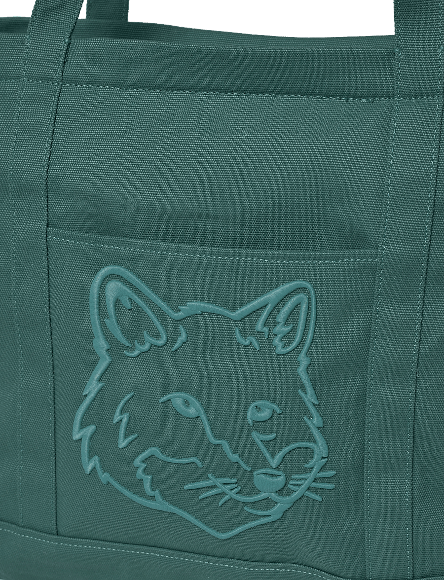 Maison Kitsune - FOX HEAD LARGE TOTE - tote bags - evergreen - 2