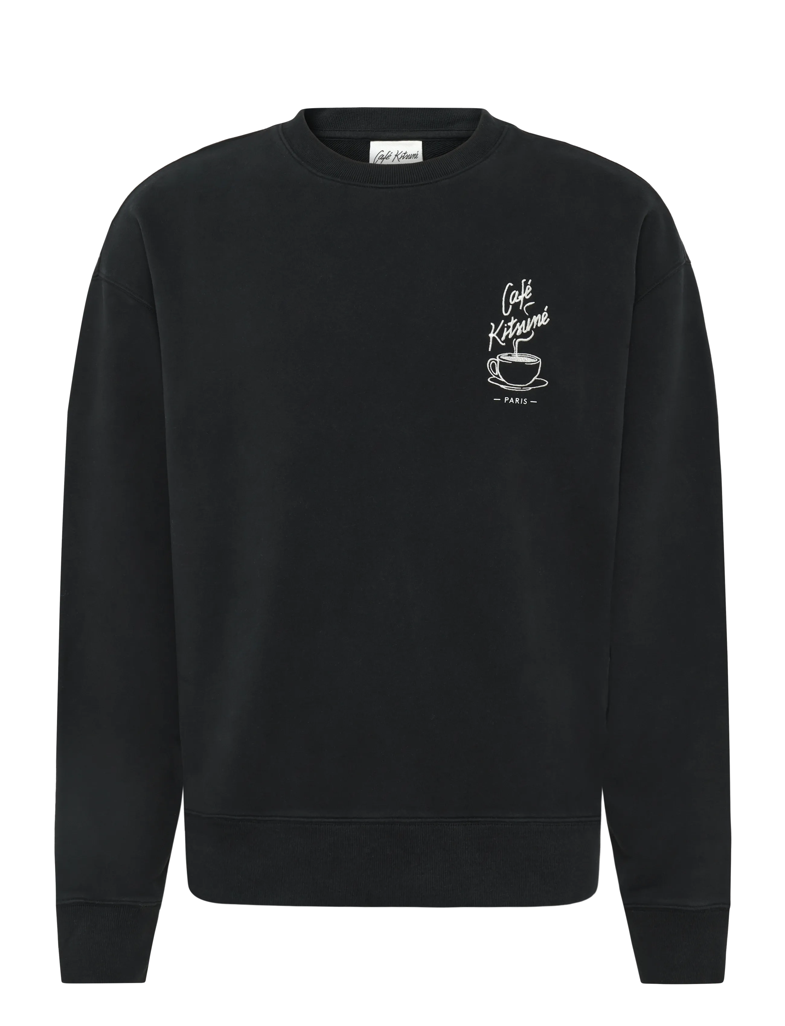 Maison Kitsune CAFE KITSUNE COFFEE CUP RELAX SWEATSHIRT - Vetements - BLACK / black