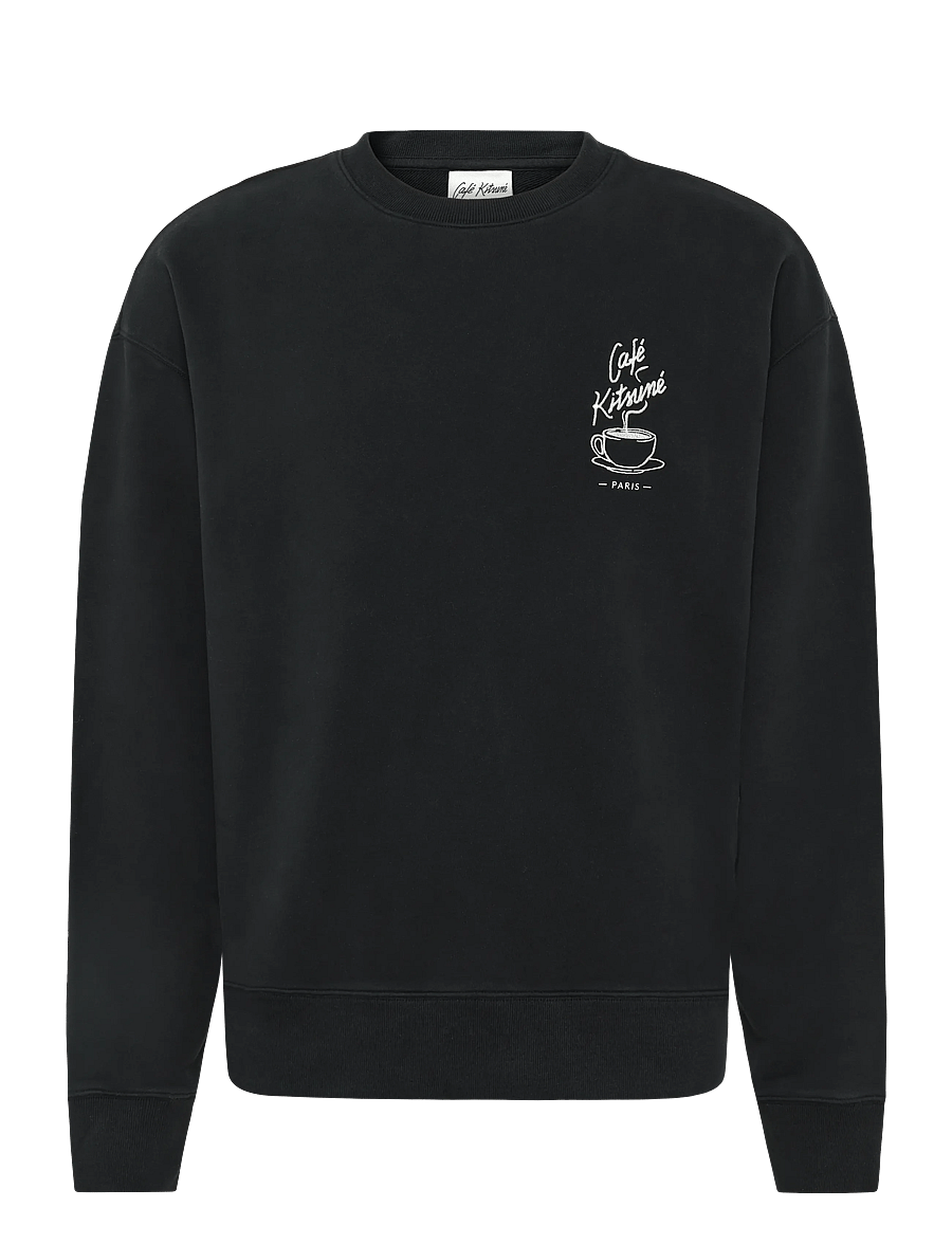 Maison Kitsune - CAFE KITSUNE COFFEE CUP RELAX SWEATSHIRT - sweatshirts - black - 0