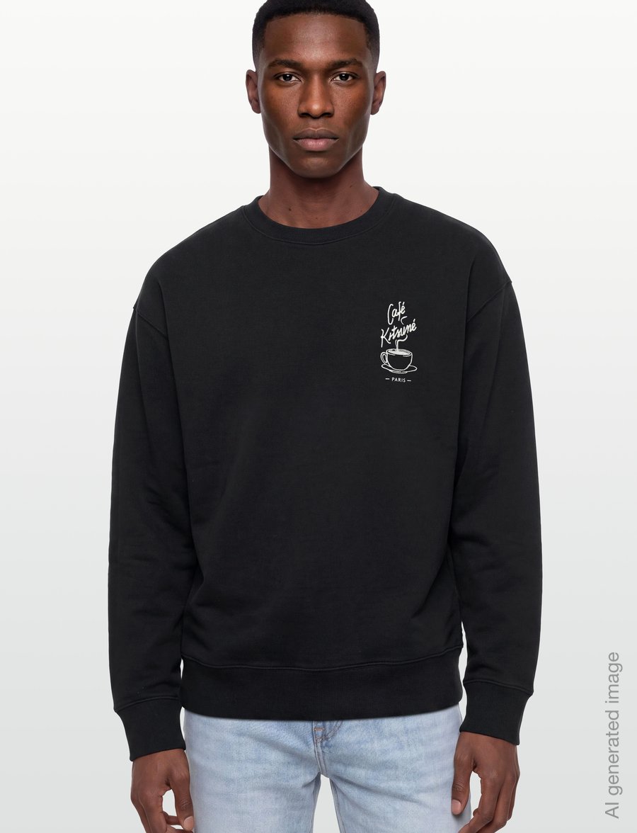 Maison Kitsune - CAFE KITSUNE COFFEE CUP RELAX SWEATSHIRT - tøj - black - 3