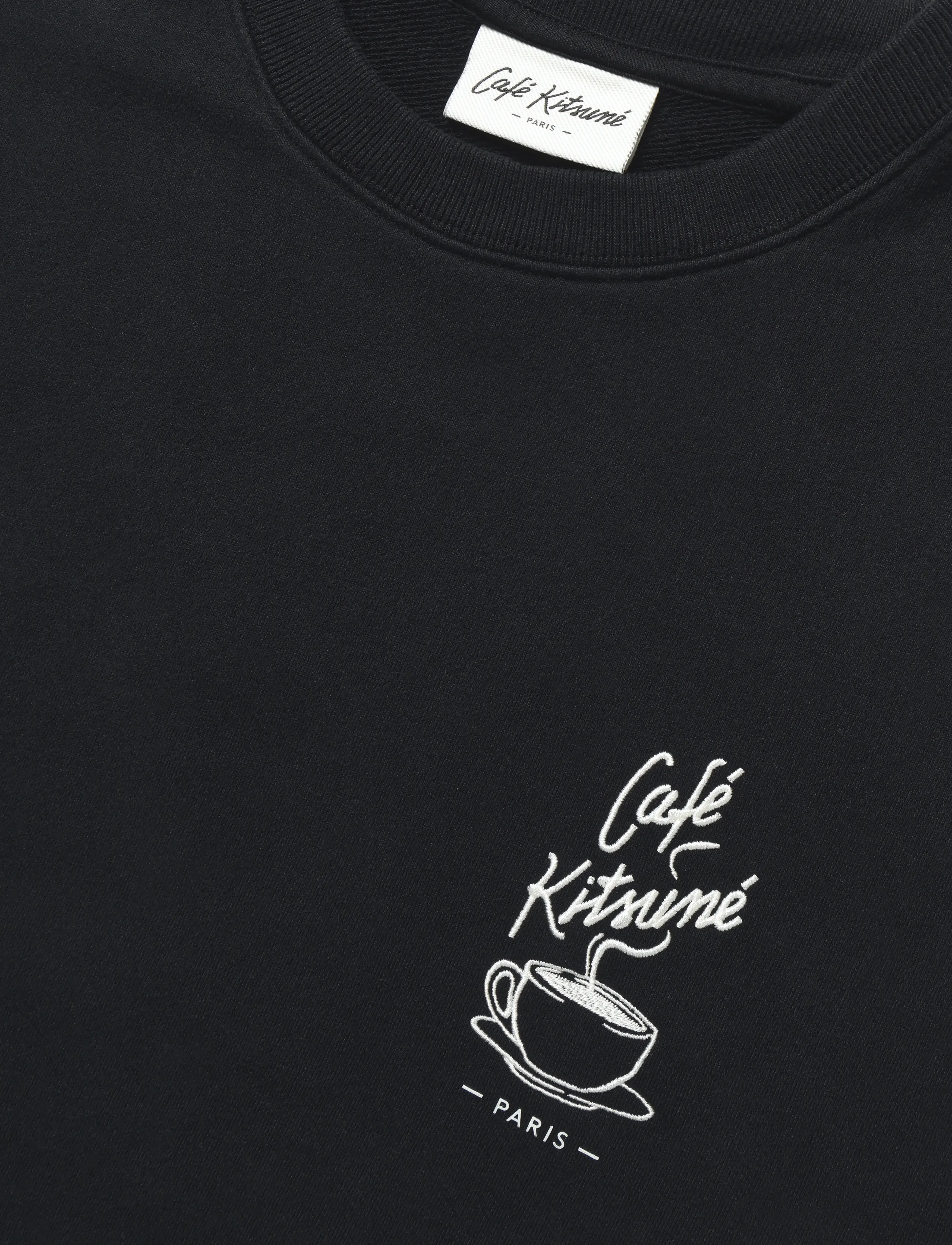 Maison Kitsune - CAFE KITSUNE COFFEE CUP RELAX SWEATSHIRT - black - 2