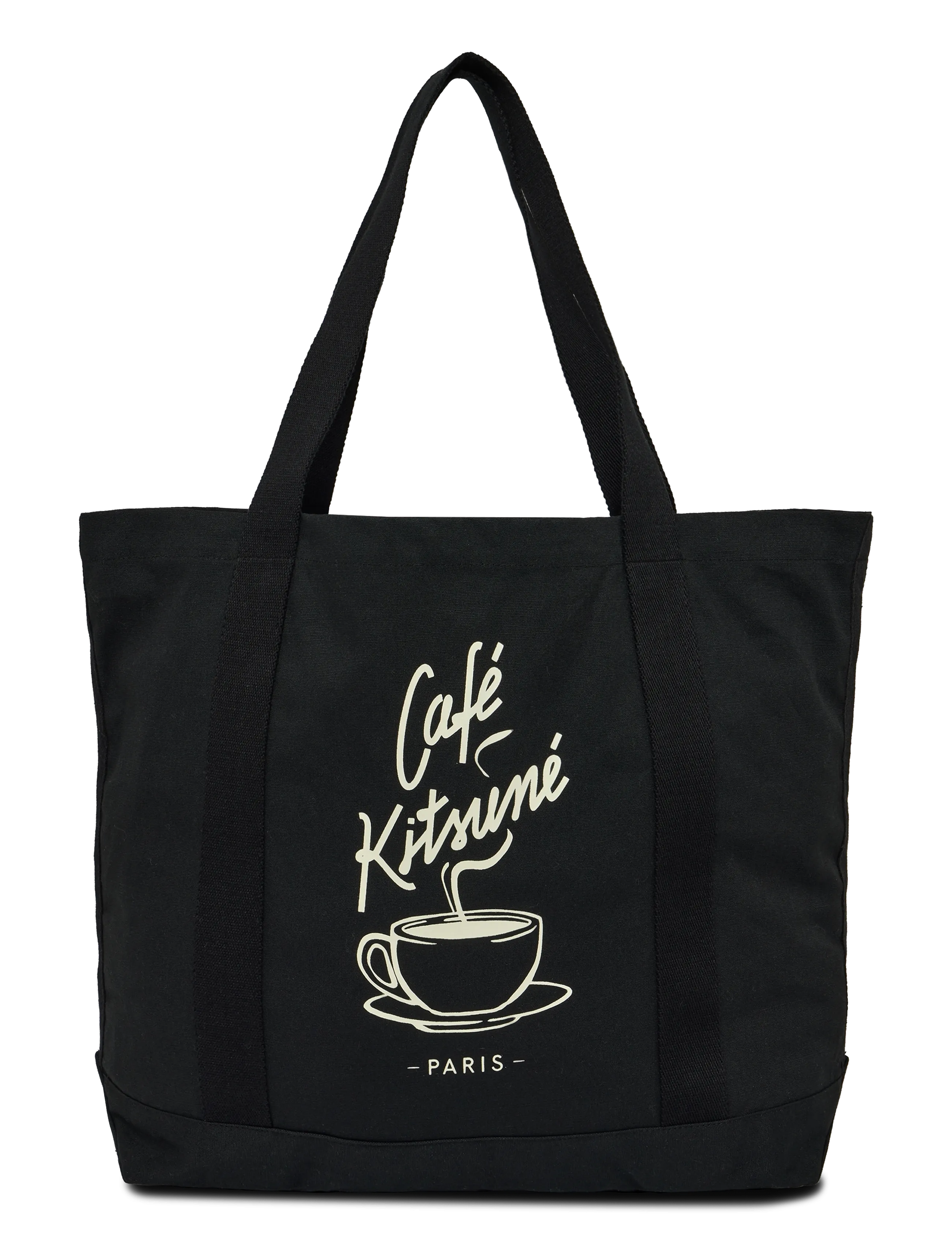 Maison Kitsune Cafe Kitsune Coffee Cup Tote Bag, Mænd, Indkøbstaske, Sort, Str: ONE SIZE