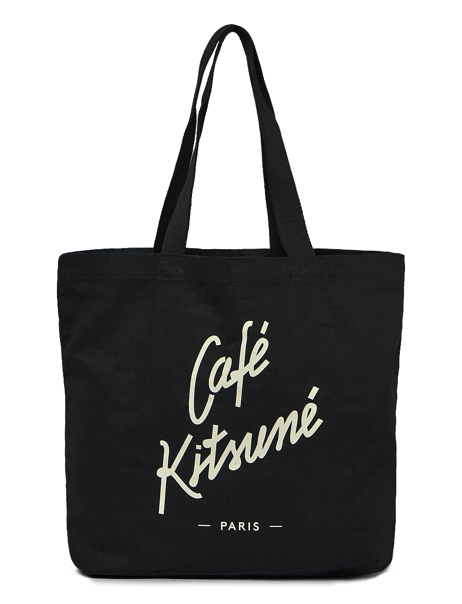 Maison Kitsune - TOTE BAG CAFE KITSUNE BK - carry bags - black - 0