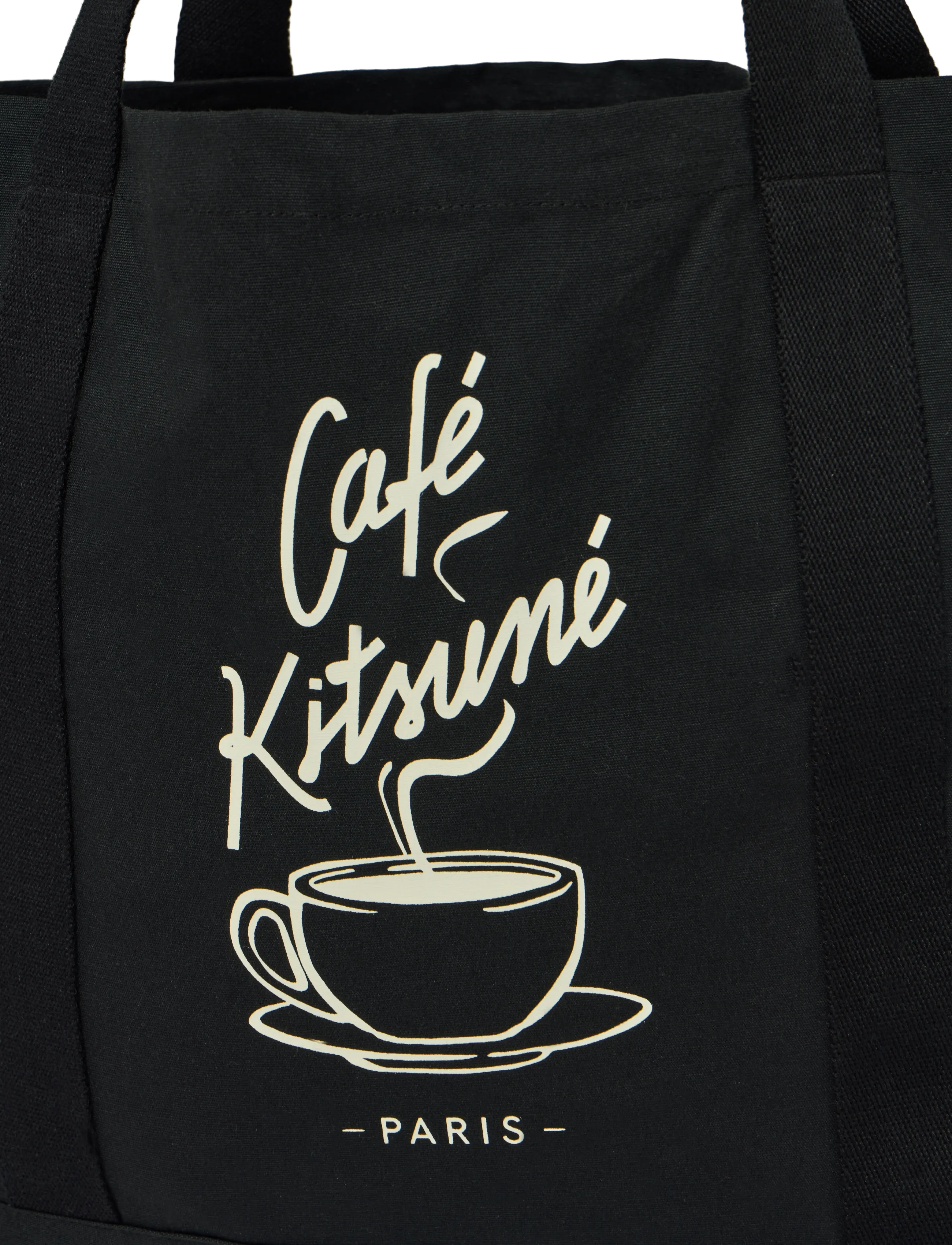 Maison Kitsune - TOTE BAG CAFE KITSUNE BK - carry bags - black - 2