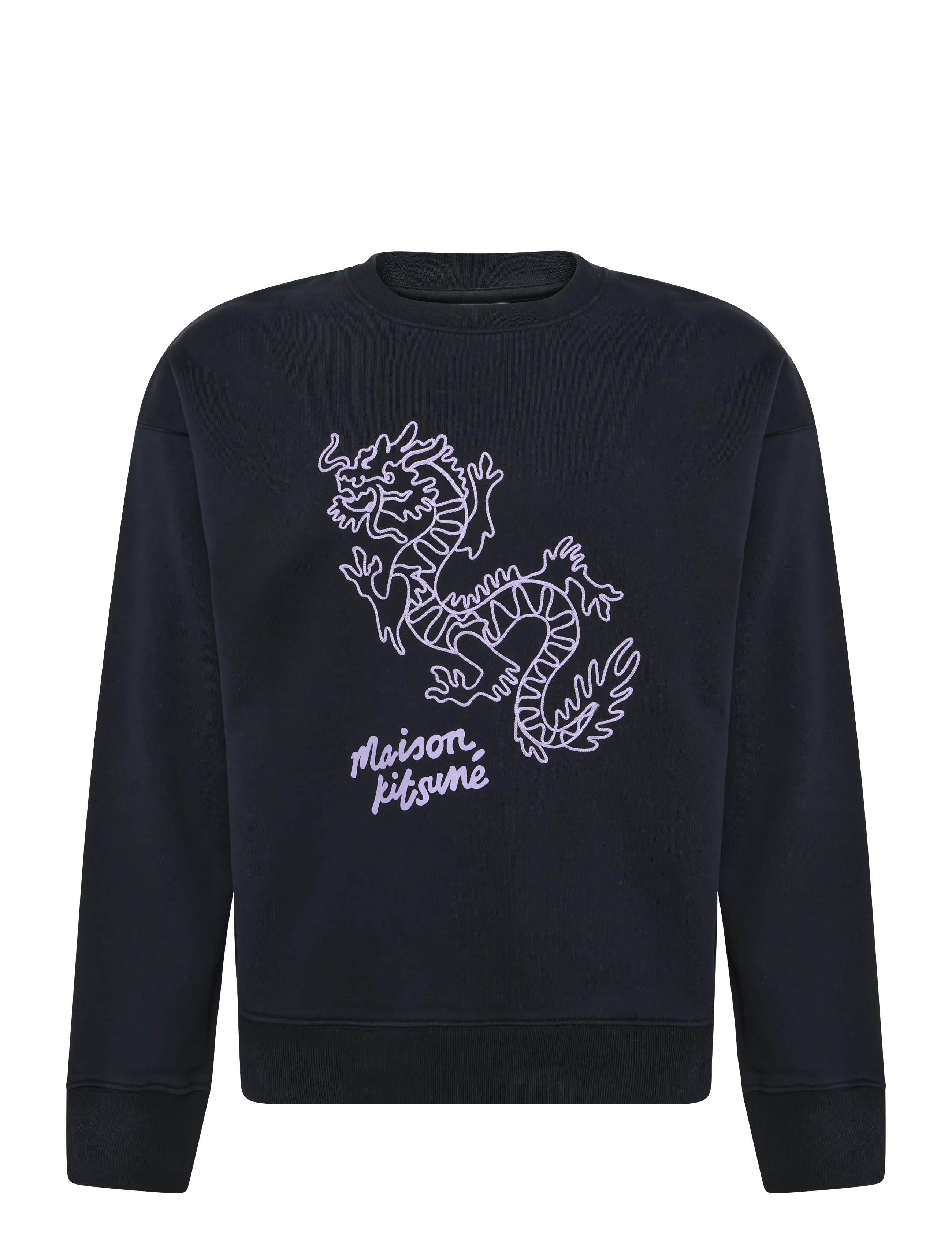 Maison Kitsune "CHINESE DRAGON" COMFORT SWEATSHIRT - Kleidung - BLACK PURPLE / black