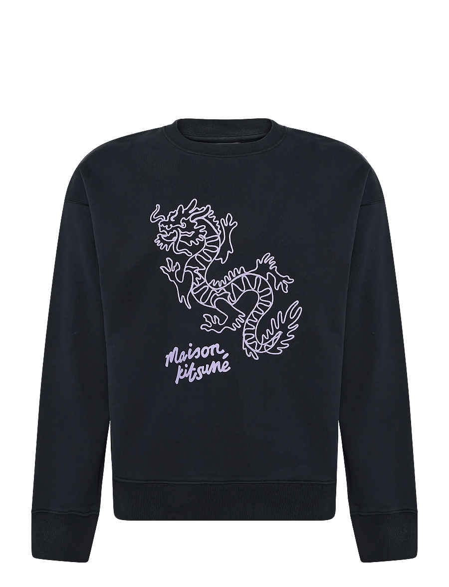 Maison Kitsune - "CHINESE DRAGON" COMFORT SWEATSHIRT - sweatshirts - black purple - 0