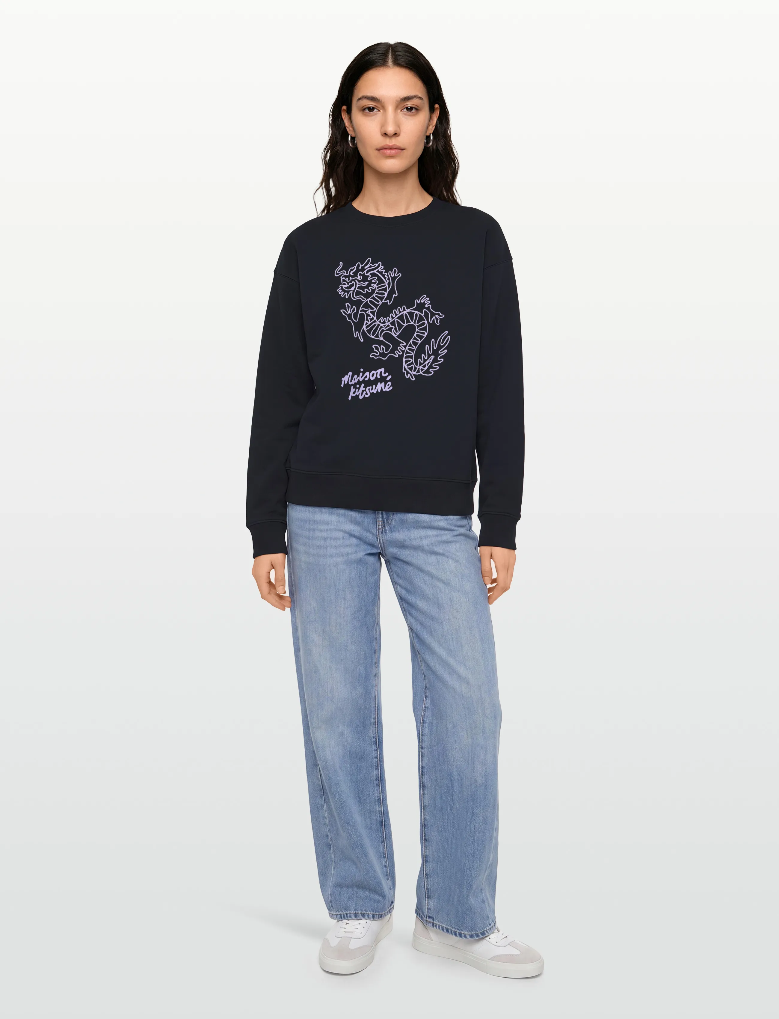 Maison Kitsune - "CHINESE DRAGON" COMFORT SWEATSHIRT - sweatshirts - black purple - 0