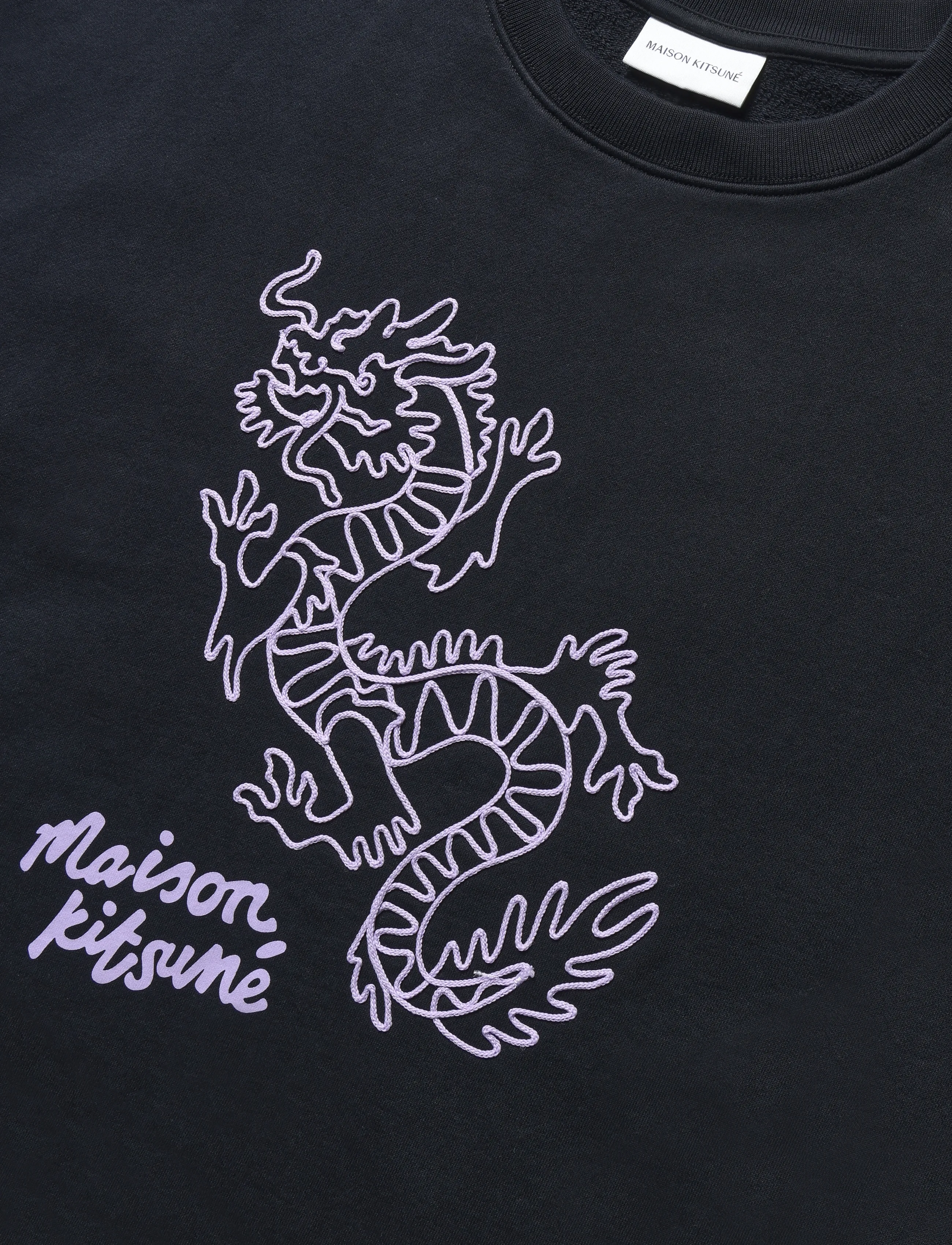 Maison Kitsune - "CHINESE DRAGON" COMFORT SWEATSHIRT - sweatshirts - black purple - 2