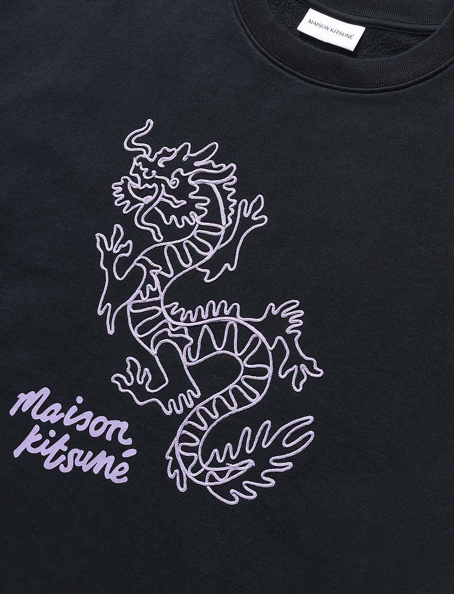 Maison Kitsune - "CHINESE DRAGON" COMFORT SWEATSHIRT - sweatshirts - black purple - 2