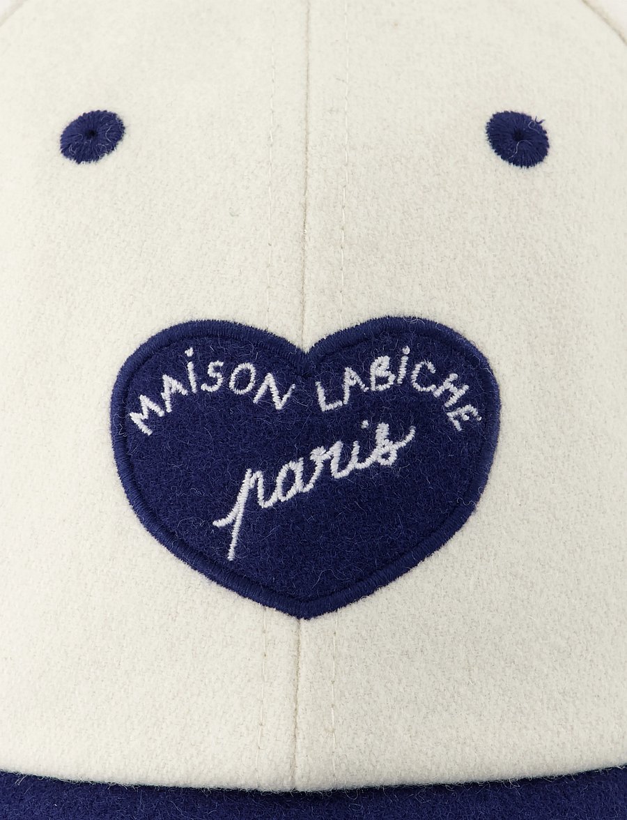 Maison Labiche - BEAUMONT PATCH COEUR - kappen - wool navy ivory - 2