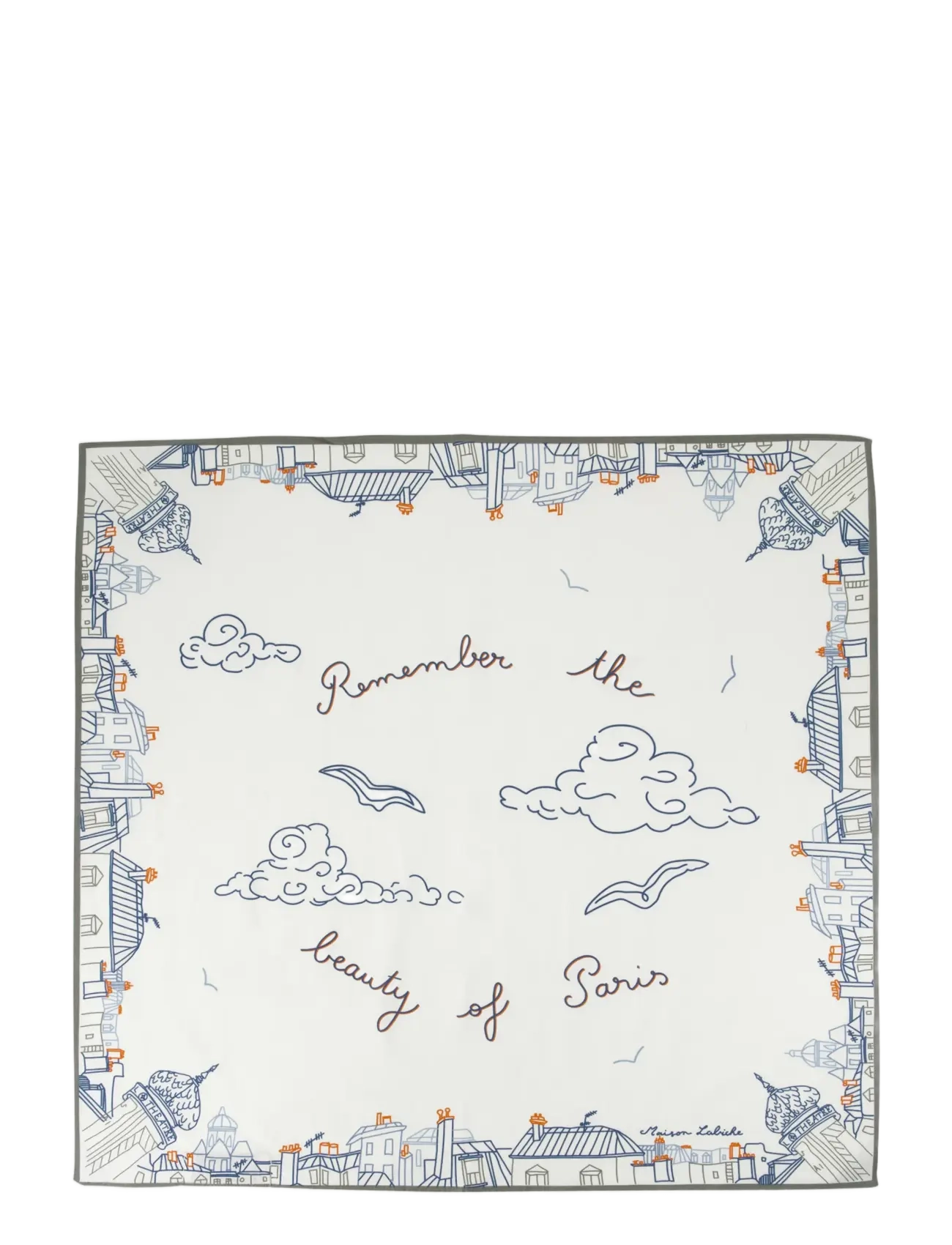 Maison Labiche Lampue Remember The Beauty, Mænd, Trykt Tørklæde, Hvid, Str: ONE SIZE