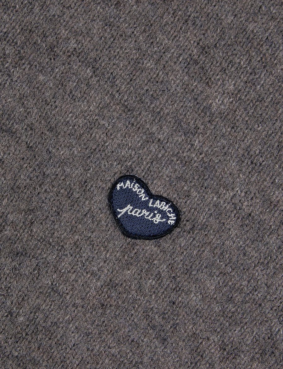 Maison Labiche - DELEPINE PATCH COEUR - halfzip strik - coffee - 2