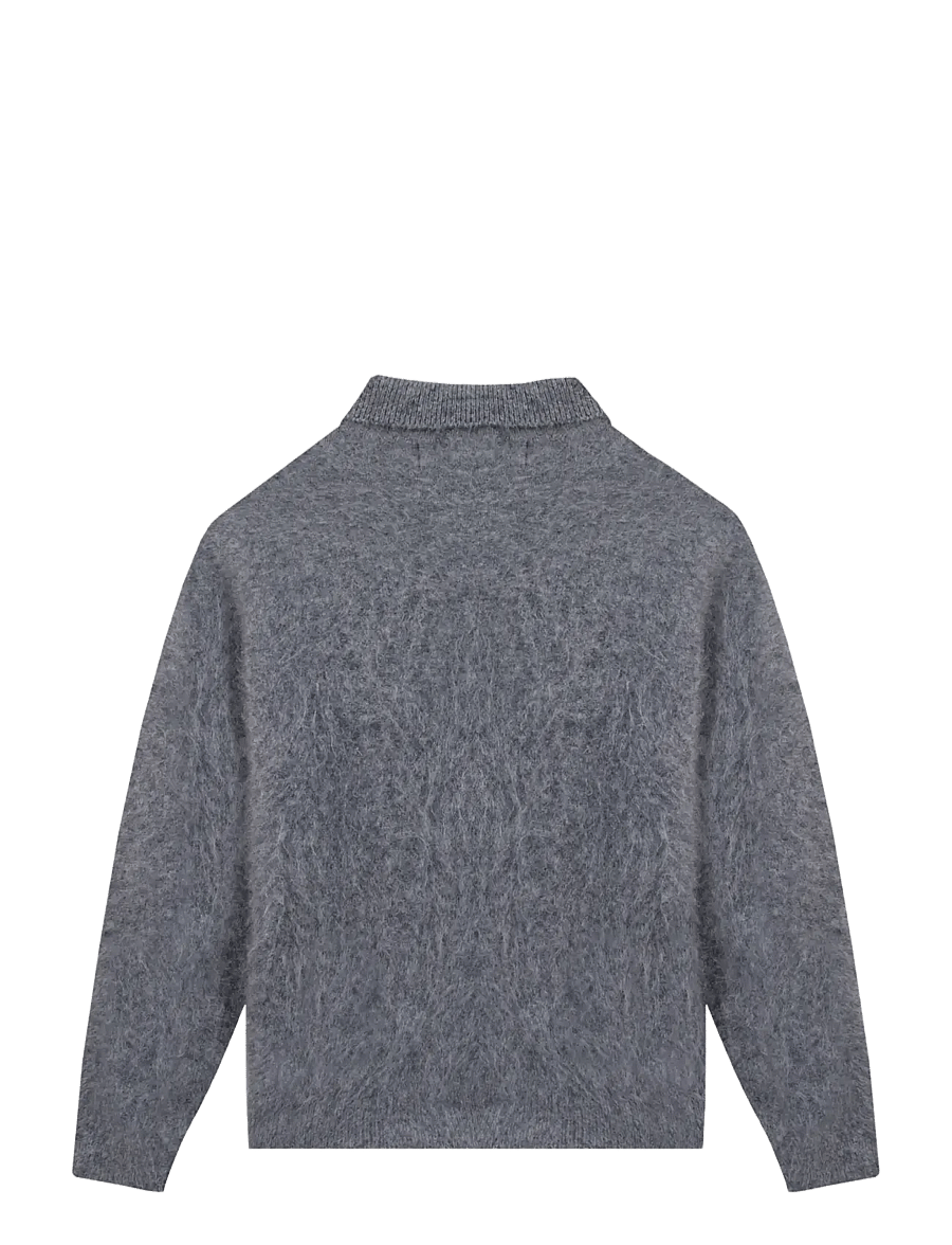 Maison Labiche - ESPEREY MINI PATCH COEUR - trikotažiniai polo marškinėliai ilgomis rankovėmis - dark heather grey - 2