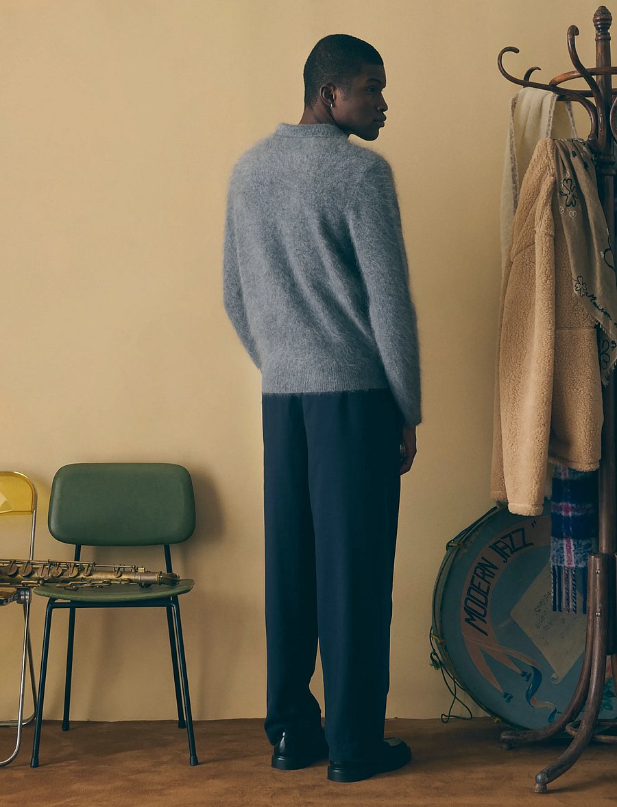 Maison Labiche - ESPEREY MINI PATCH COEUR - trikotažiniai polo marškinėliai ilgomis rankovėmis - dark heather grey - 3