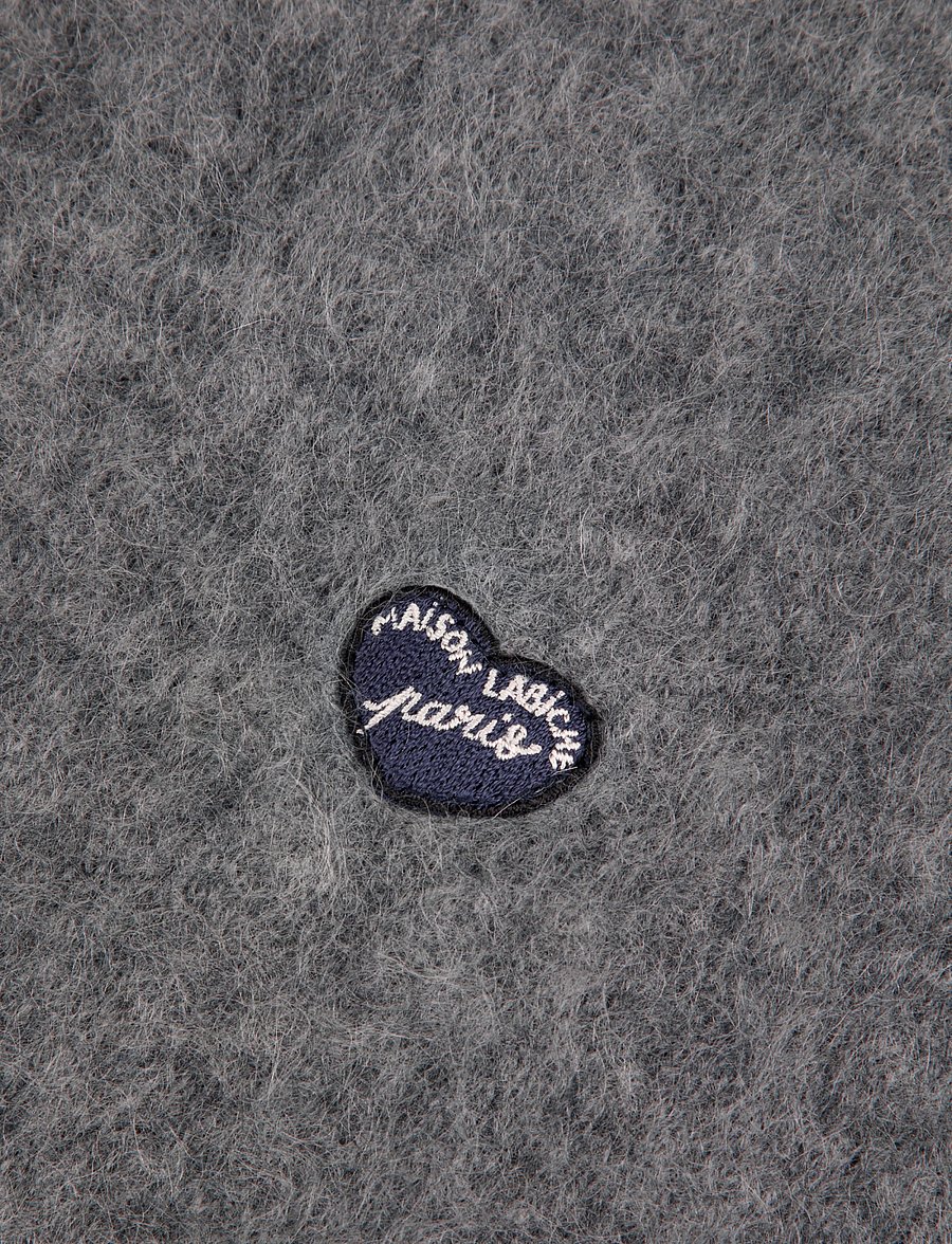 Maison Labiche - ESPEREY MINI PATCH COEUR - trikotažiniai polo marškinėliai ilgomis rankovėmis - dark heather grey - 5