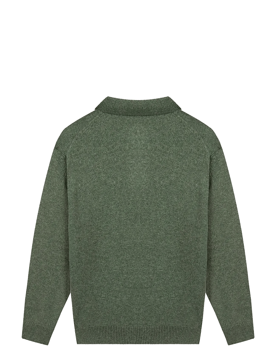 Maison Labiche - GUILLAUMIN PATCH COEUR - pitkähihaiset neulepoolot - olive green - 1