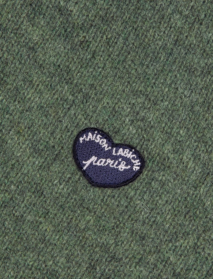 Maison Labiche - GUILLAUMIN PATCH COEUR - pitkähihaiset neulepoolot - olive green - 2