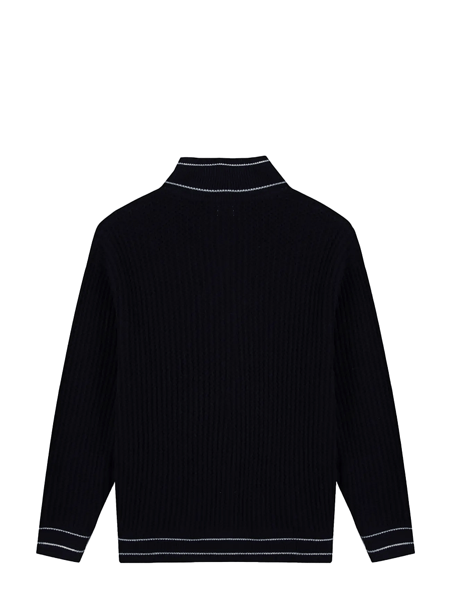Maison Labiche - KELNER PATCH COEUR - full zip jumpers - navy slate blue - 1