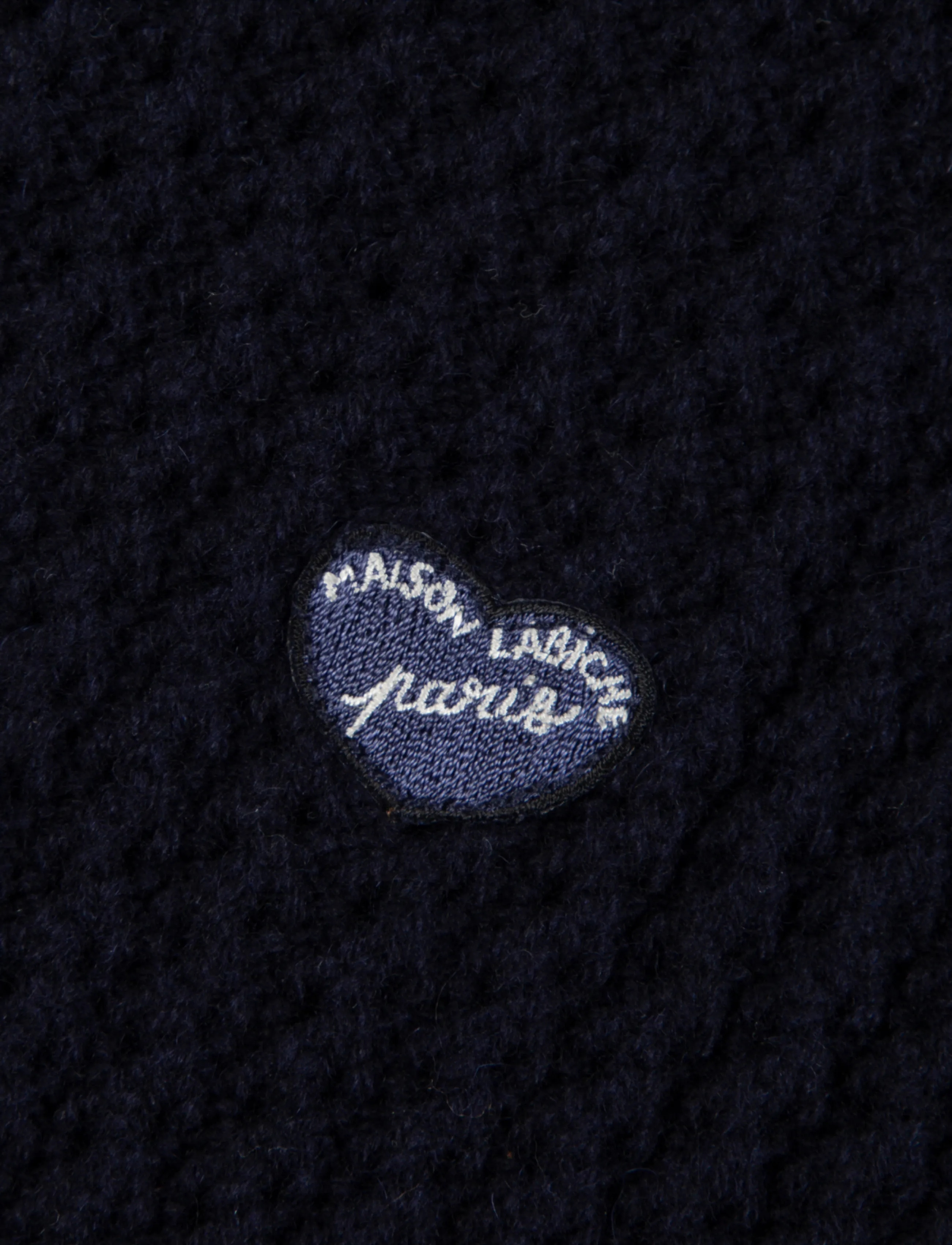 Maison Labiche - KELNER PATCH COEUR - full zip jumpers - navy slate blue - 2