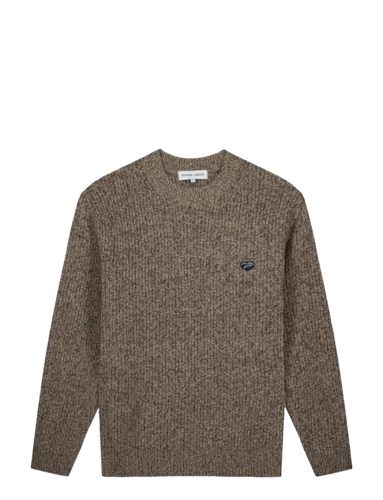 Maison Labiche MULOT MINI PATCH COEUR - Strickmode - OATMEAL BEIGE BLACK / brown