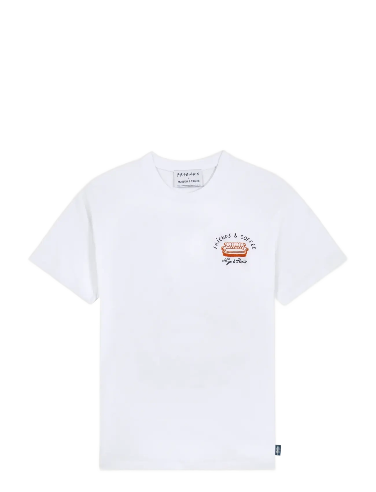Maison Labiche Patureau Friends & Coffee/Gots, Kvinder, Friends Og Kaffe Grafisk T-Shirt, Hvid, Str: L