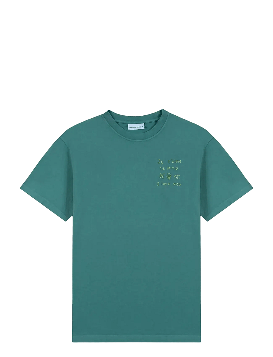 Maison Labiche - PATUREAU JE T'AIME / GOTS - kortermede t-skjorter - sea green washed - 0