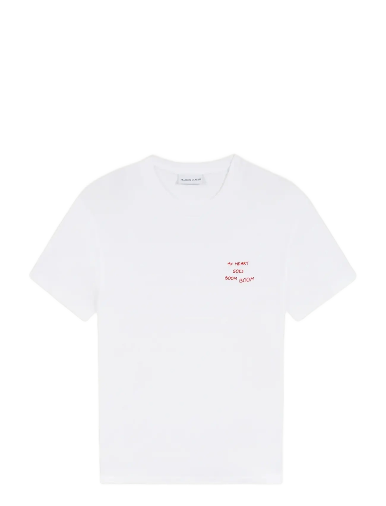 Maison Labiche Popin Heart Goes Boom /Gots, M, T-shirts, Weiß - Short-sleeved, Männerswear