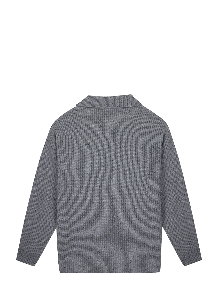Maison Labiche - TOULLIER PATCH COEUR - langärmelige strick-polohemden - light heather grey - 1