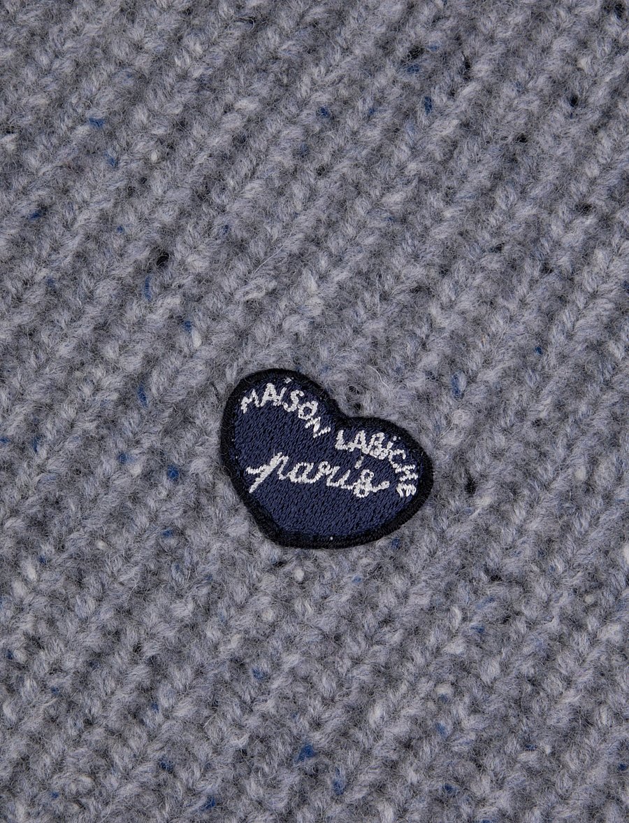 Maison Labiche - TOULLIER PATCH COEUR - langärmelige strick-polohemden - light heather grey - 2