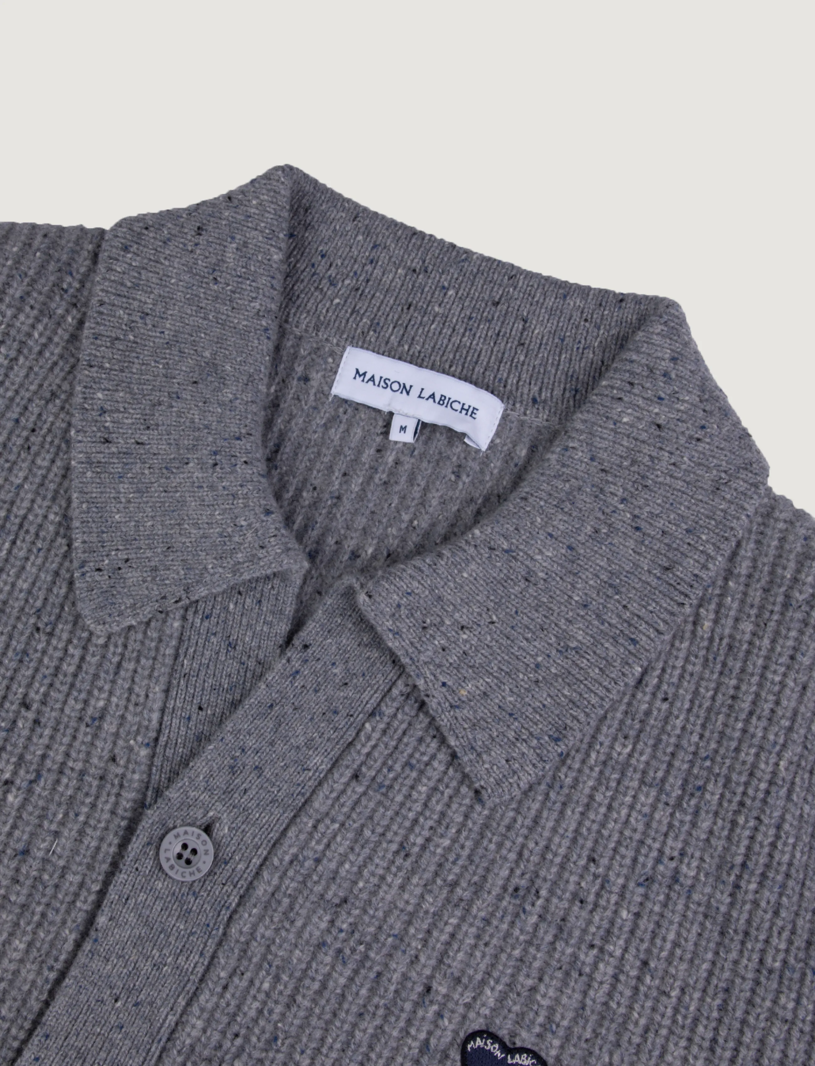 Maison Labiche - TOULLIER PATCH COEUR - langärmelige strick-polohemden - light heather grey - 3