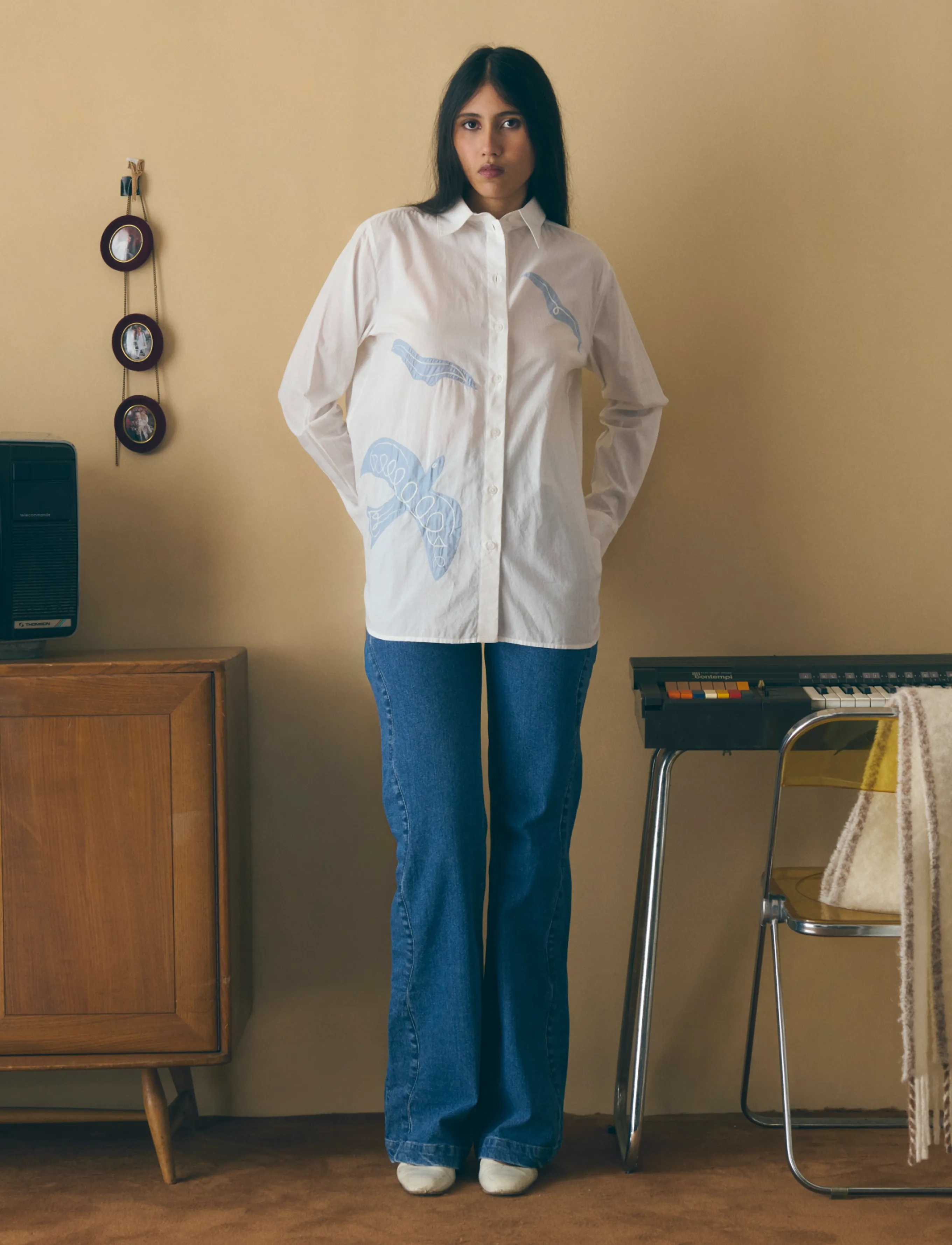 Maison Labiche DEWET BIRDS - Skjorter - OFF WHITE / white