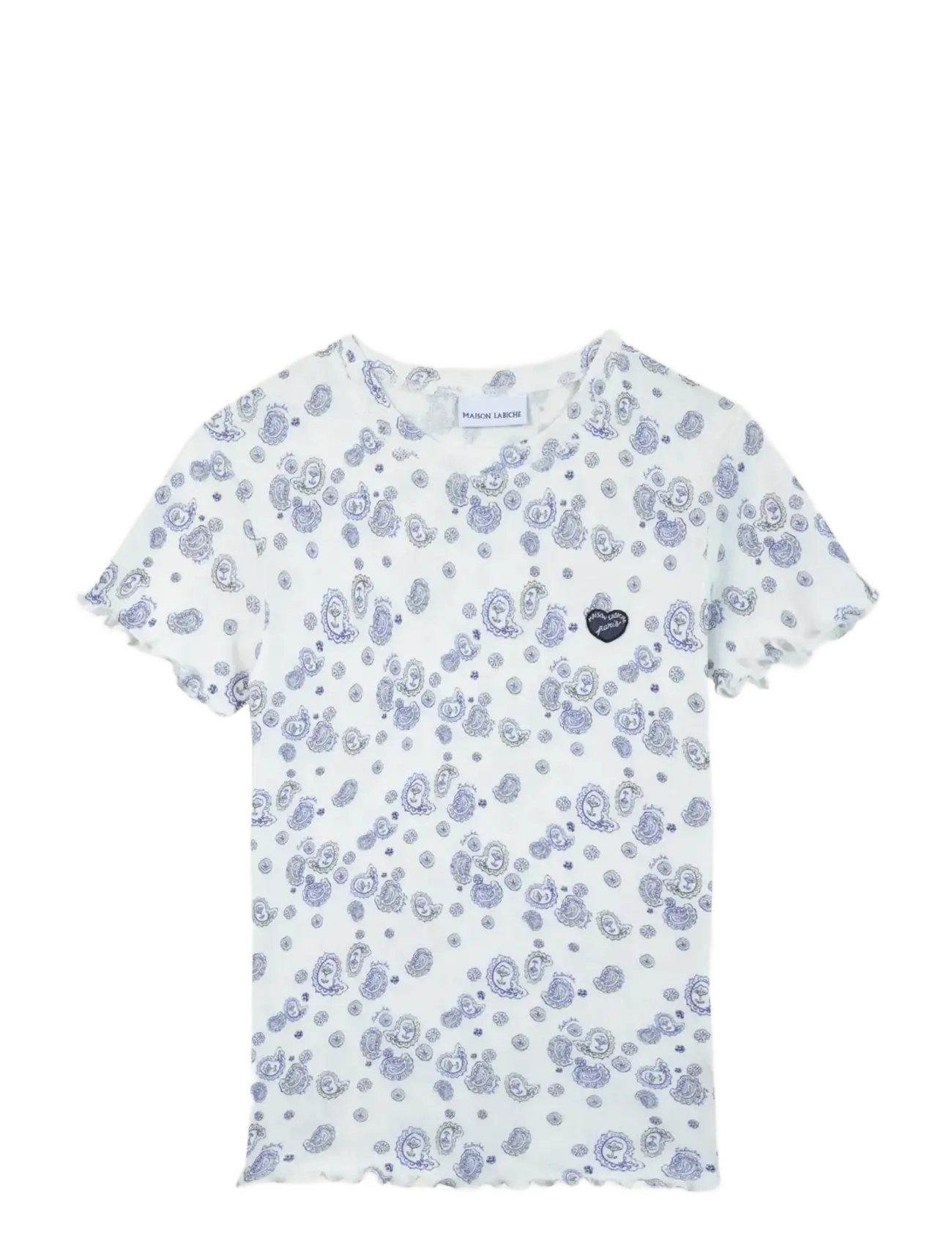 Maison Labiche FOLIES PATCH COEUR - T-shirts - OFF WHITE / blue
