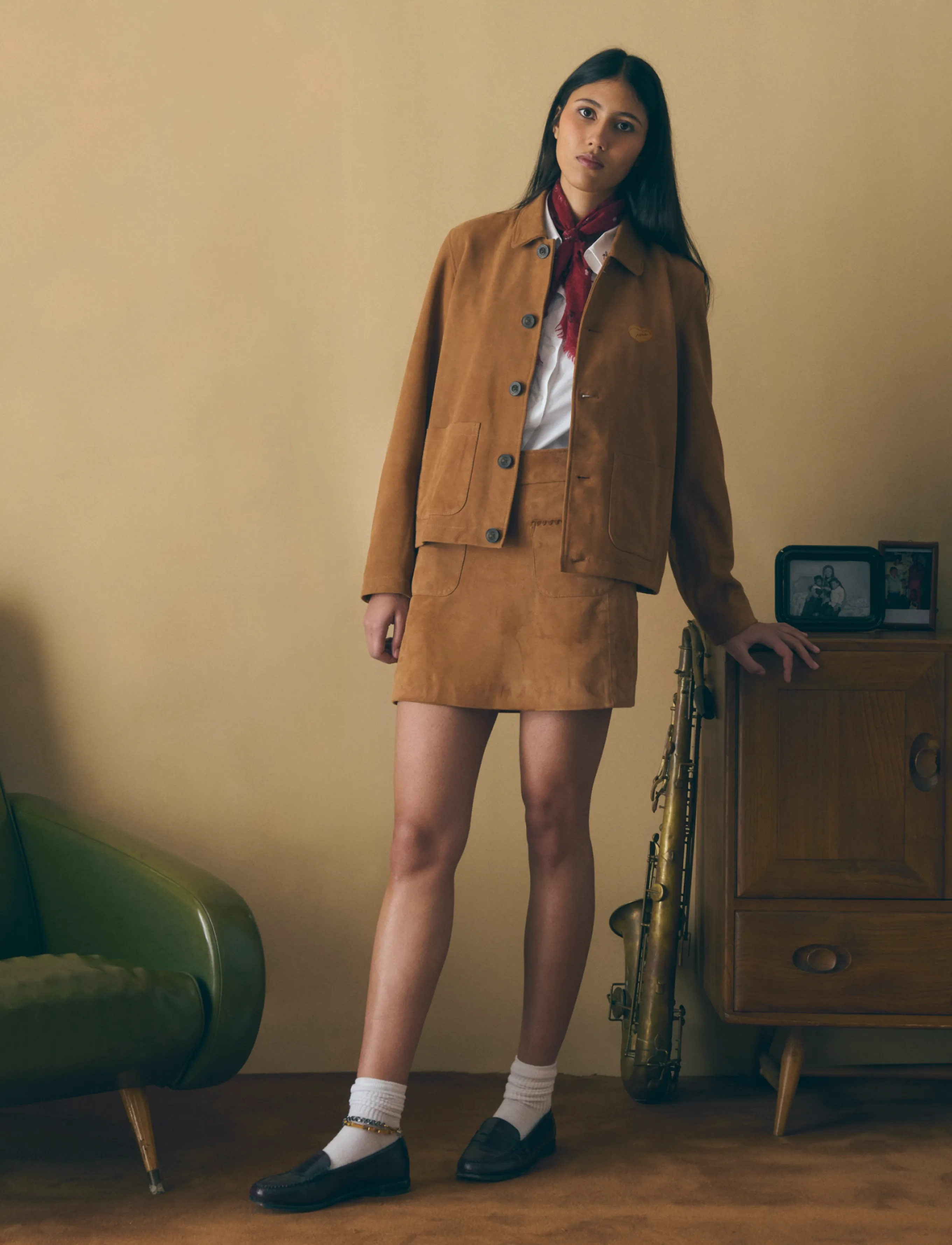 Maison Labiche THURE DREAM BIRDS - Vårjackor - NATURAL LEATHER / brown
